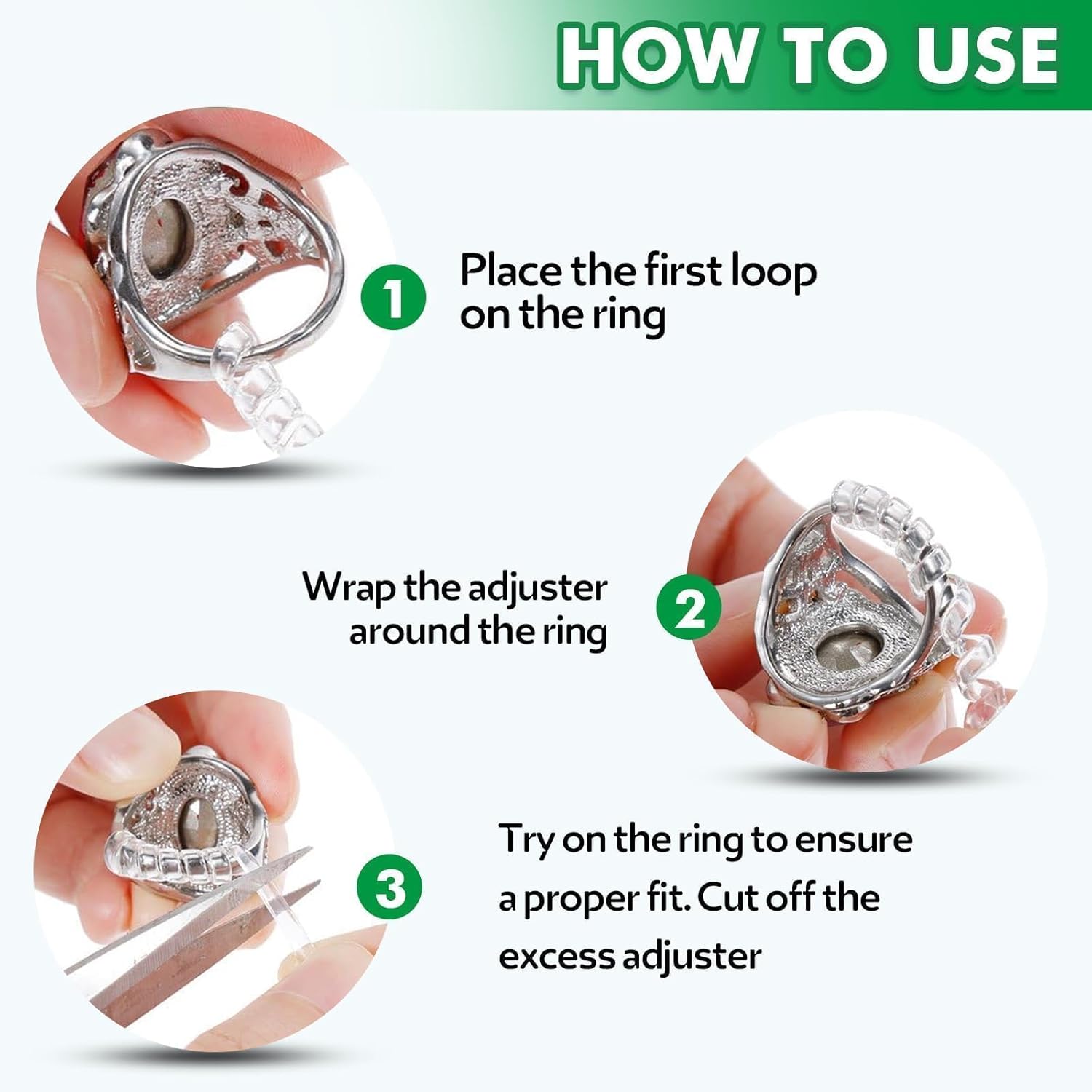 Detalle de Anpro 15 pièces Ajusteur de Taille de Bague – Ensemble Invisible et Jauge