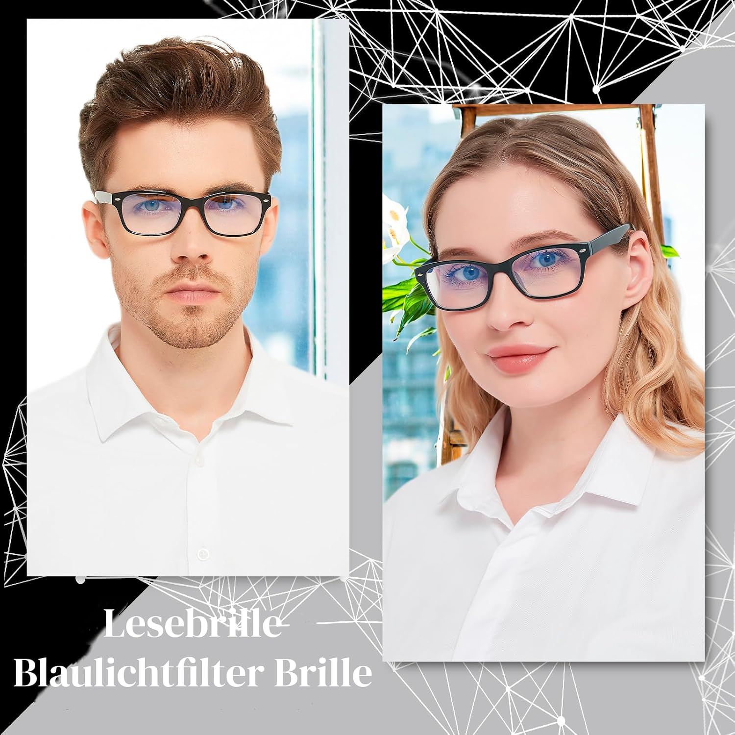 Detalle de COJWIS 5er-Set Lesebrille mit Blaulichtfilter – Federscharniere, UV400-Schutz, Kunststofffassung