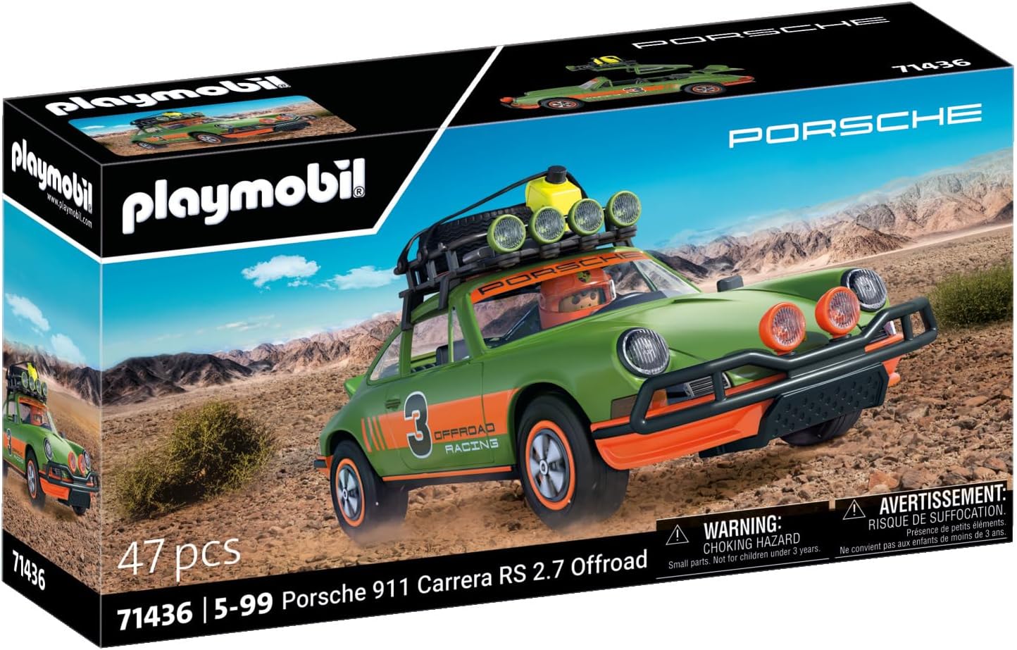 Detalle de PLAYMOBIL Cars Porsche 911 Carrera RS 2.7 Offroad (71436) – Sammelauto oder Spielzeug ab 5 Jahren