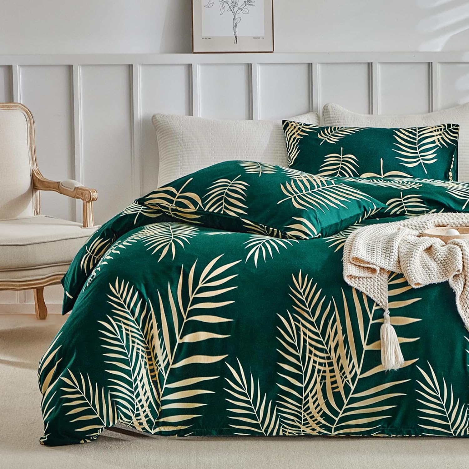Detalle 2 de Tokokimo Emerald Green King Size Duvet Cover Set