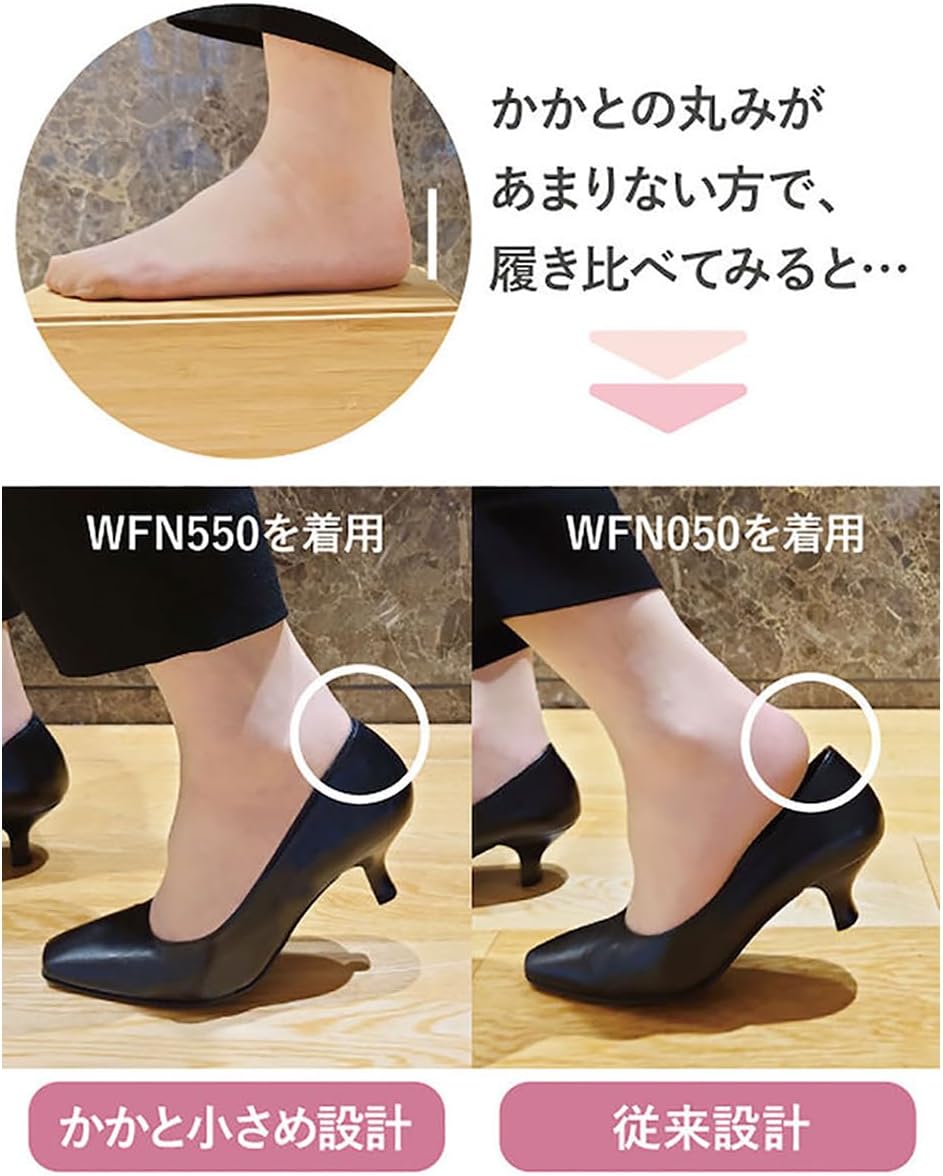 Detalle de ワコール サクセスウォーク WFN550 レディースパンプス 5cmヒール・山羊革・かかと小さめ設計