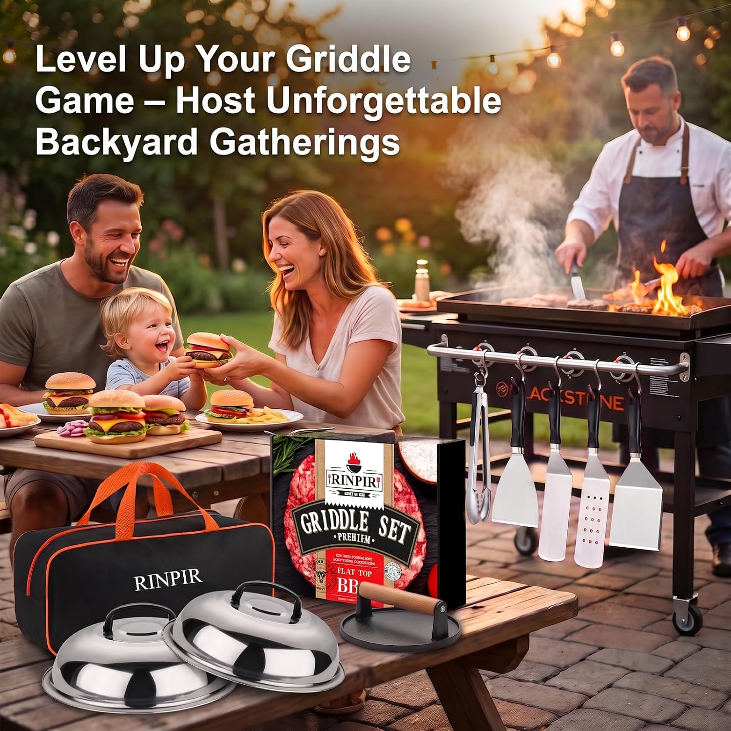 Detalle 2 de RINPIR 33-Piece Griddle Accessories Kit for Blackstone and Flat Top Grills