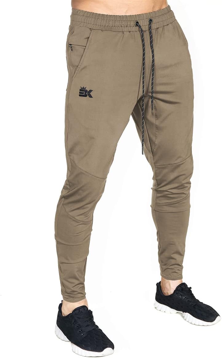 Detalle de BROKIG Lightweight Gym Jogger Pants for Men with Zip Pocket