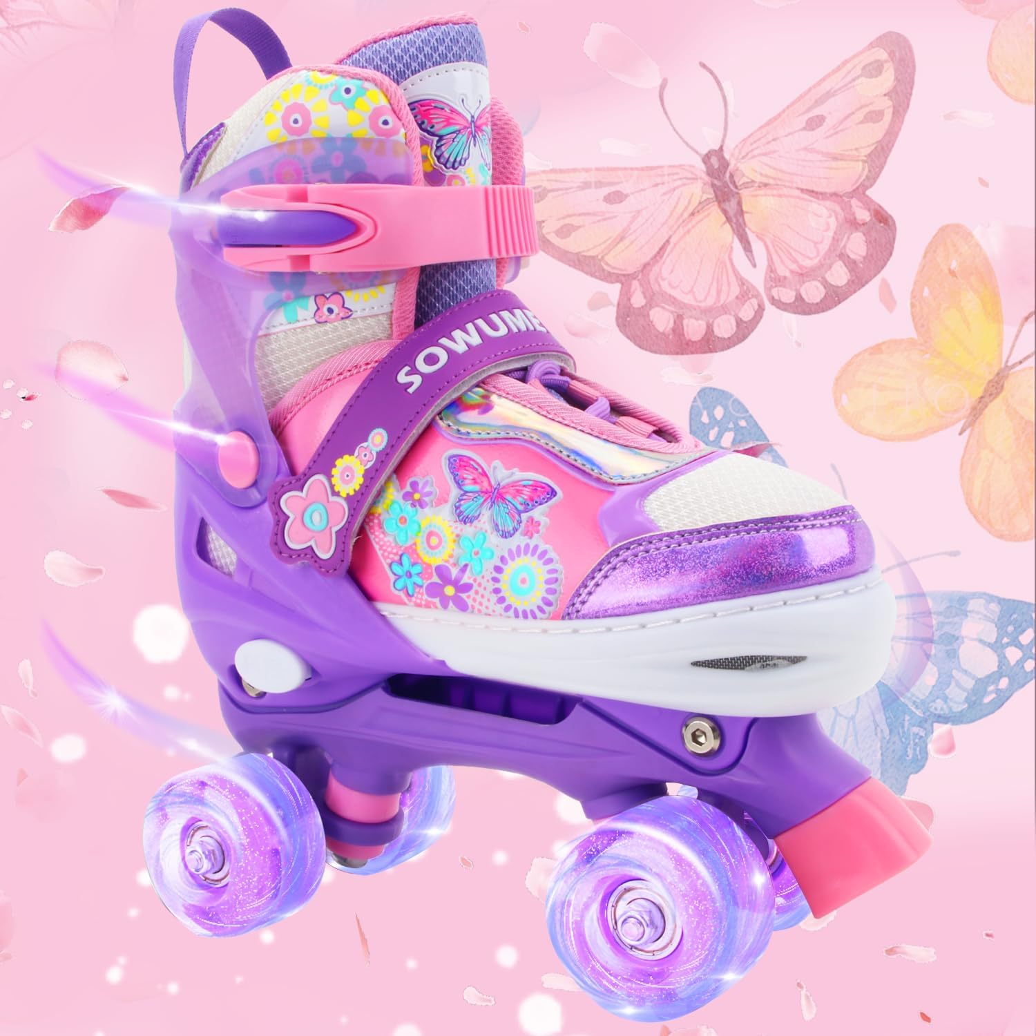 Thumbnail 5 de Sowume Adjustable Roller Skates for Girls and Women — Light-Up 8-Wheel Inline Skates (Adjustable Sizes)