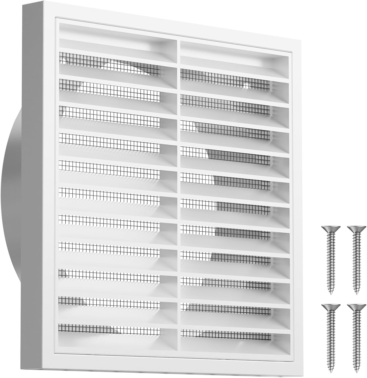 Thumbnail 6 de Hon&Guan 100mm Black Louvred Wall Vent Grille with Flyscreen