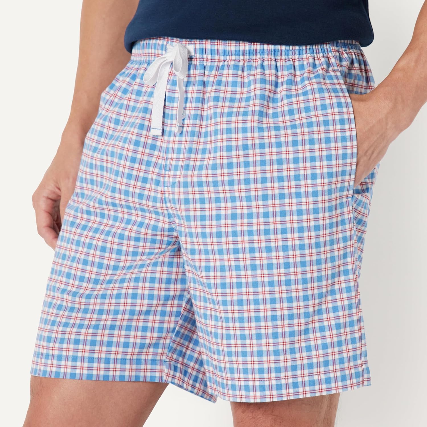 Thumbnail 3 de Amazon Essentials Herren Pyjama-Shorts, Kurz, Baumwoll-Stretch-Popeline, 2er-Pack