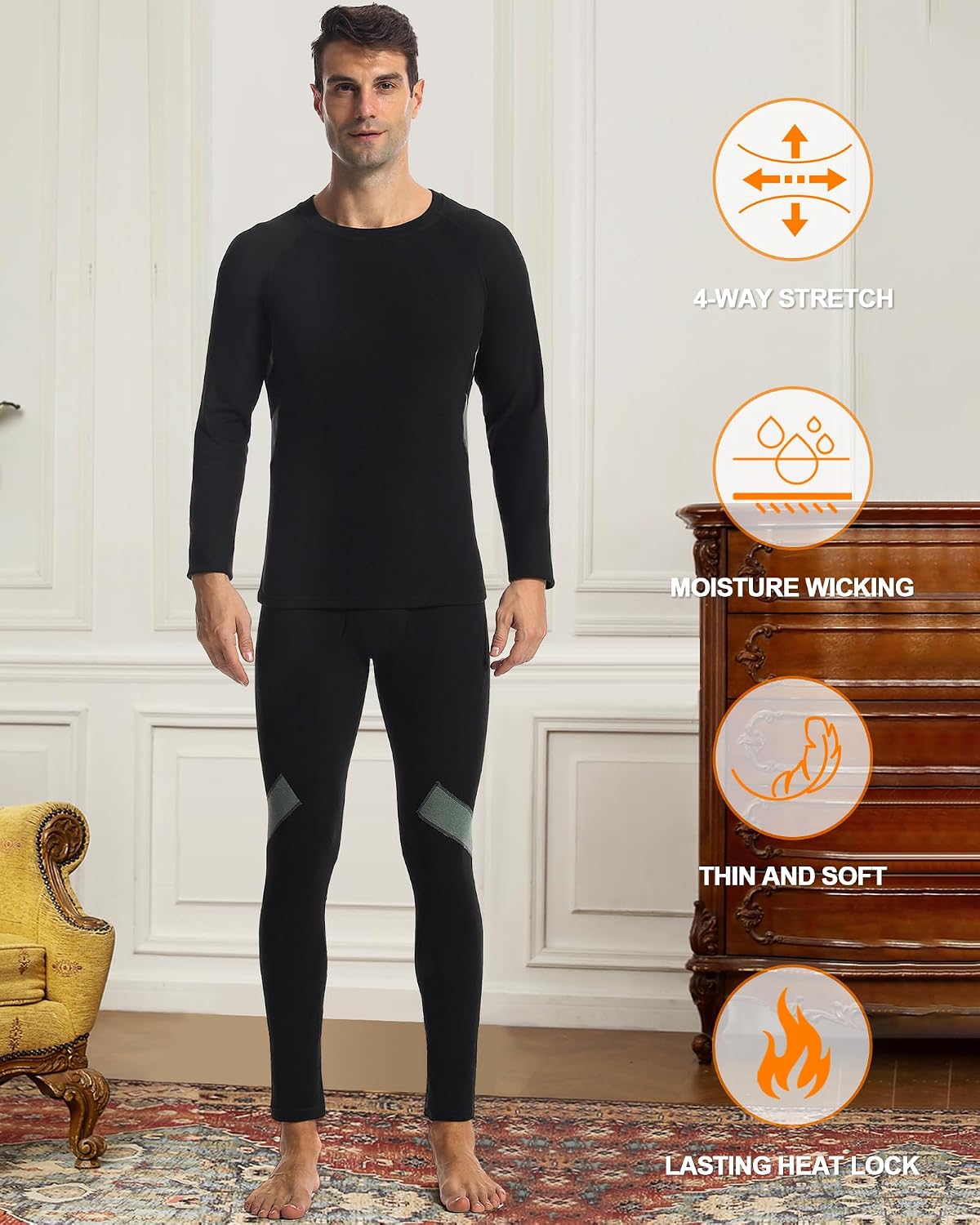 Thumbnail 6 de Runhit thermal underwear for men base layer set, fleece-lined stretch