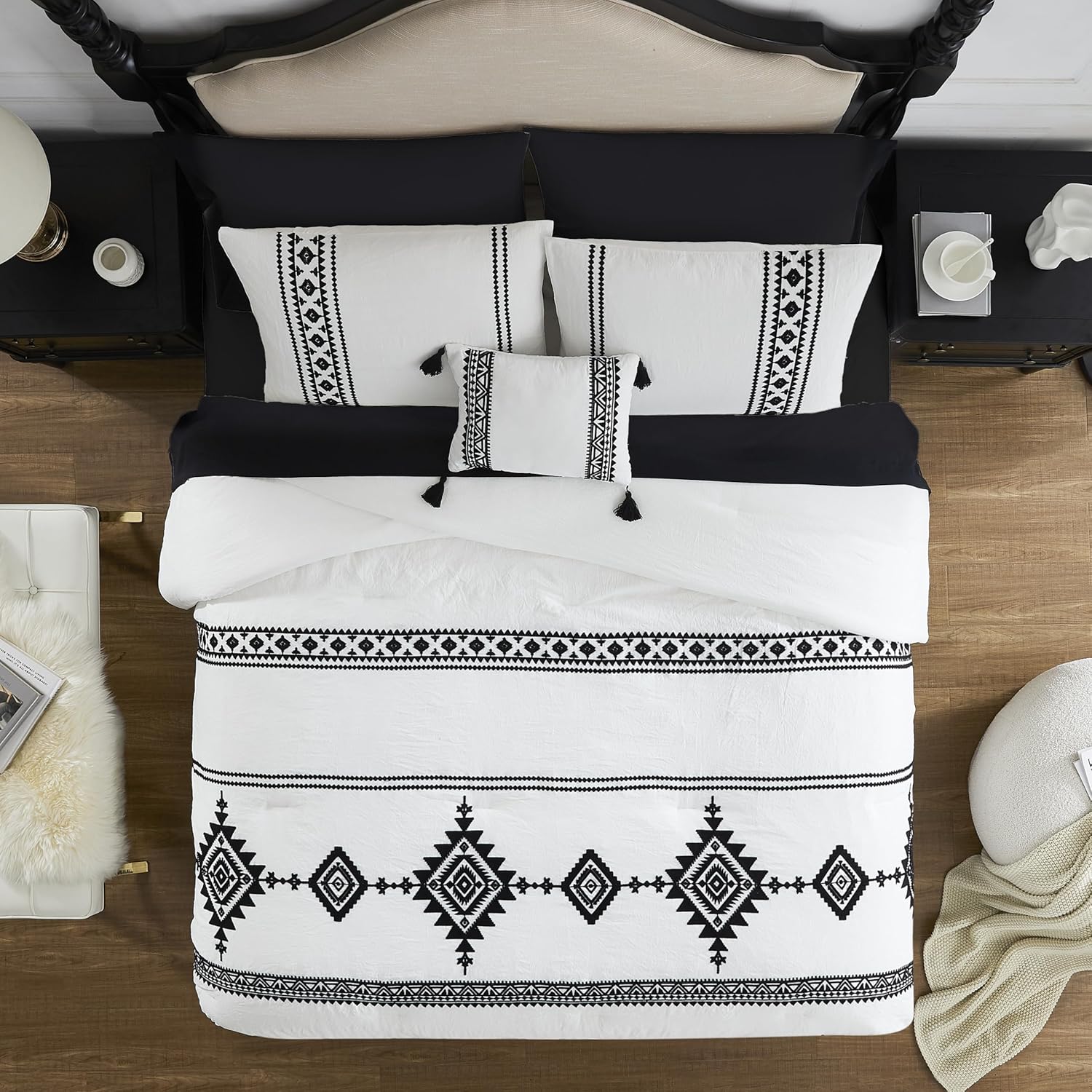 Thumbnail 4 de MaiRêve Embroidery Comforter Set Queen 90x90