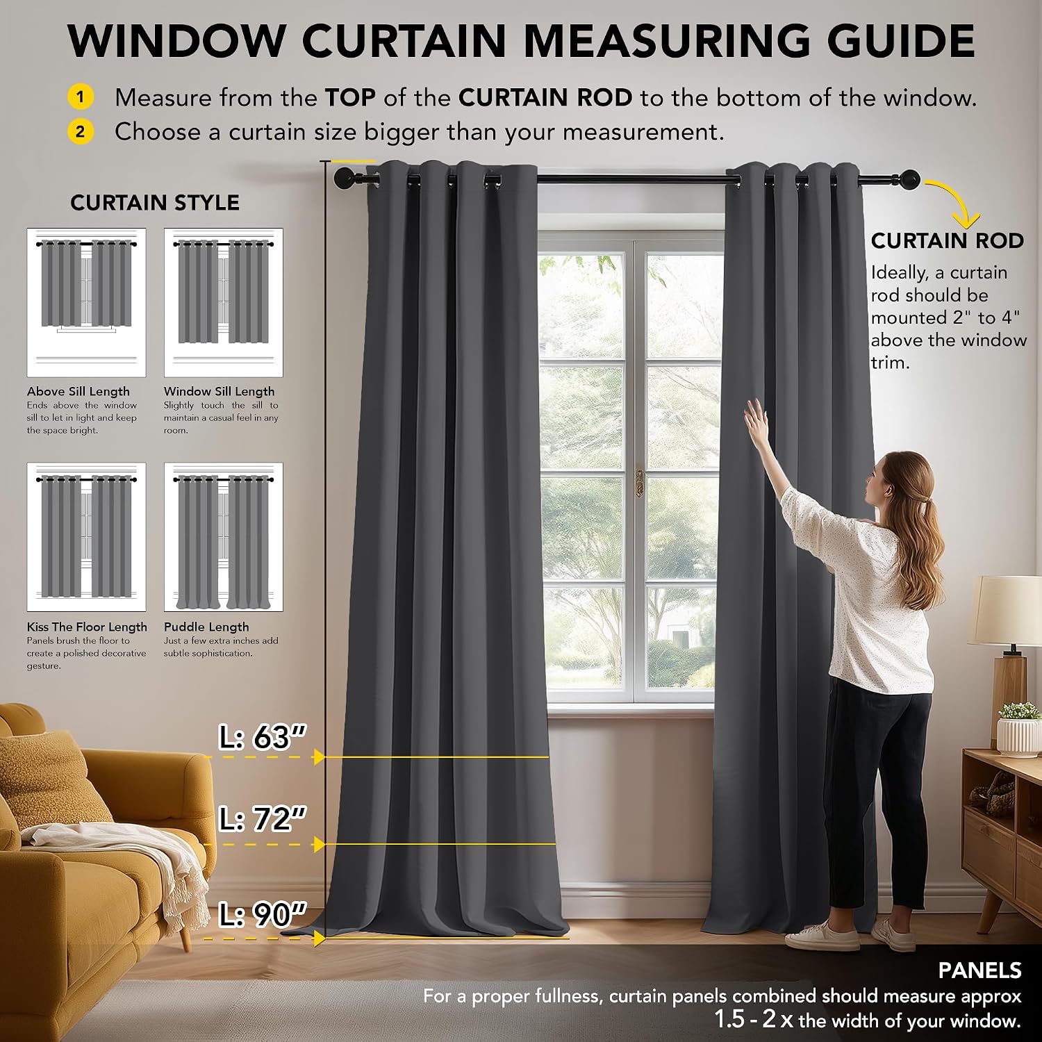 Thumbnail 1 de Deconovo thermal eyelet blackout curtains