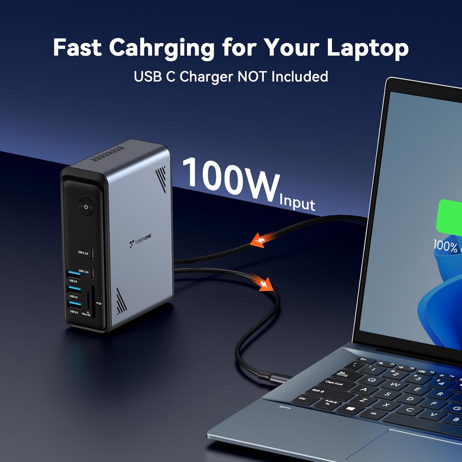 Detalle 2 de TobenONE 18-in-1 laptop docking station 3 monitors