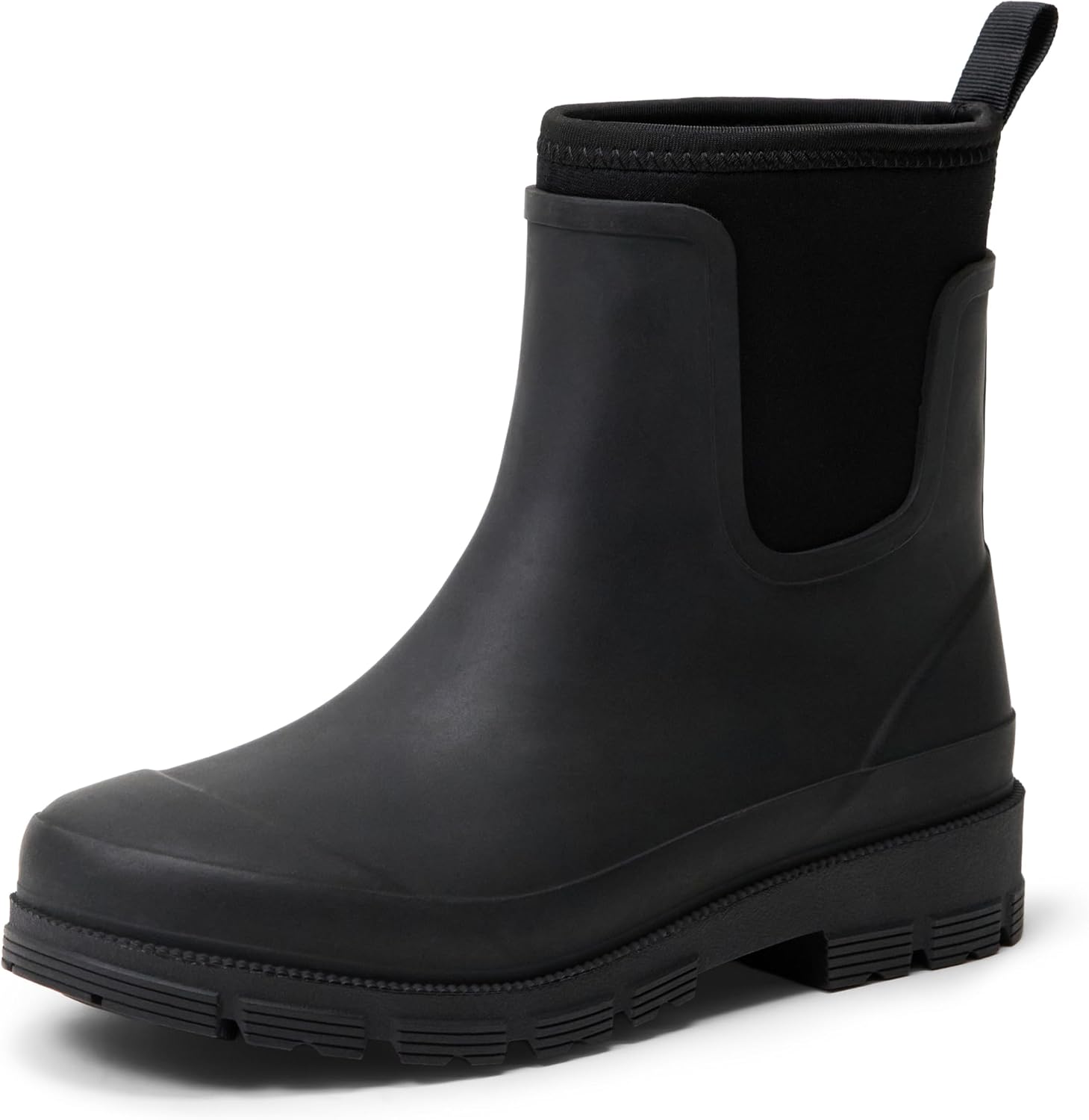 Detalle de Amazon Essentials Damen Wasserdichte Chelsea-Stiefelette – Regenstiefel mit elastischen Einsätzen