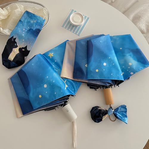 Thumbnail 4 de Maibar Folding Umbrella UV Protection Kitty Cat Parasol – 8 Ribs, Auto Open, 210T Canopy