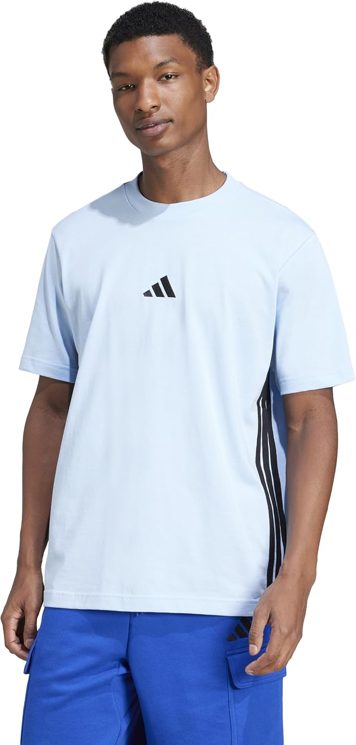 Thumbnail 3 de adidas Herren Essential Three Stripes Single Jersey Tee – klassisches Rundhals-Shirt aus Baumwolle