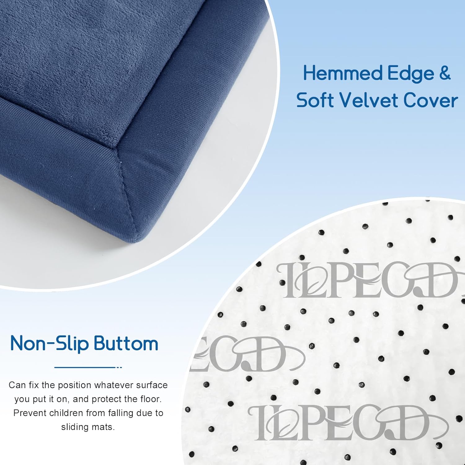 Thumbnail 2 de ILPEOD Baby Play Mat for Floor – 59" x 79" Memory Foam Crawling Mat in Sapphire Blue