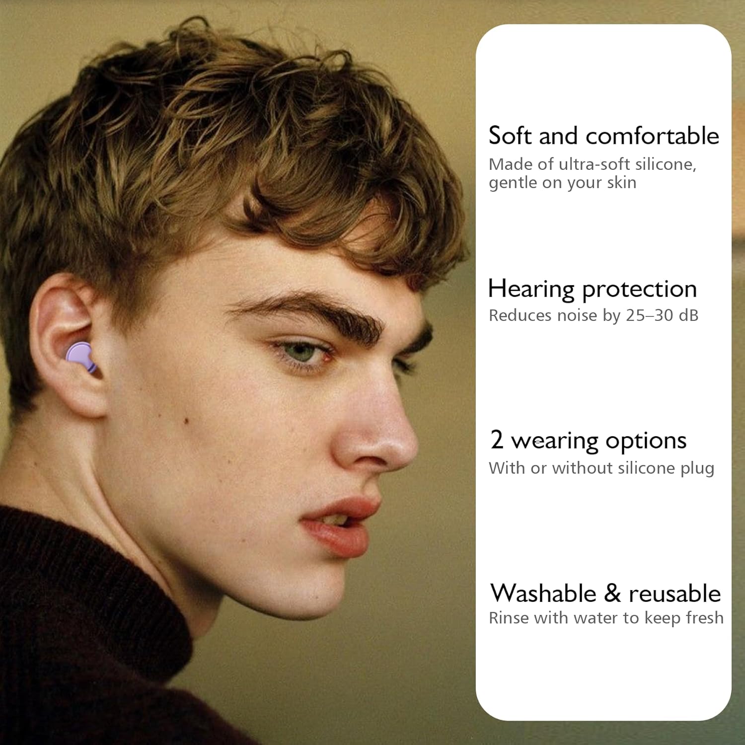 Detalle de Jayine Ear Plugs for Sleep 25 dB, 2 pairs
