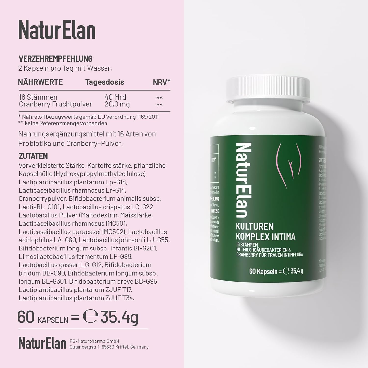 Thumbnail 6 de Kulturen Komplex für Frauen Intimflora mit 16 Bakterienstämmen & Cranberry, 60 Kapseln