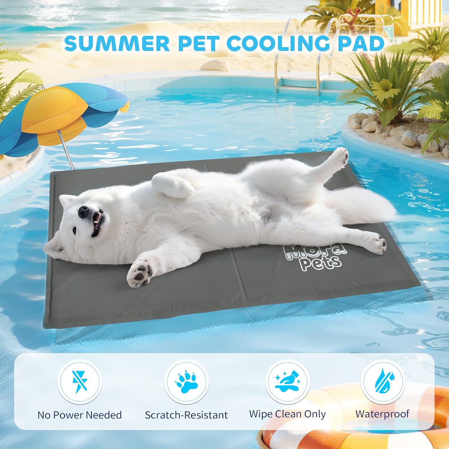 Detalle de Pawtasy Cat Cooling Mat 50x40cm – Self-Cooling Pad for Indoor Cats