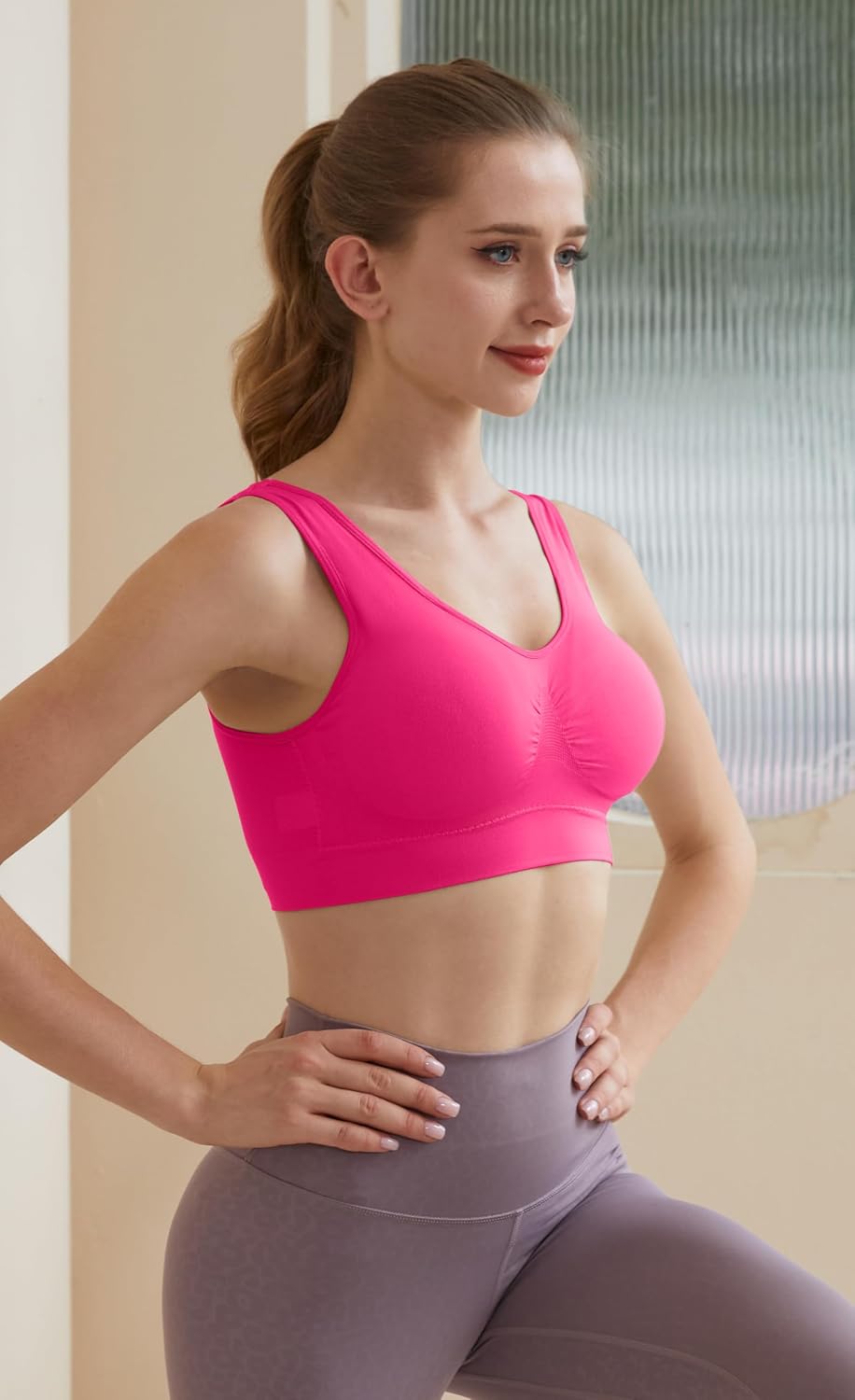 Thumbnail 3 de Memoryee Sports Bras Women 3 Pack Set Plus Size – Non Wired, Padded, Washable
