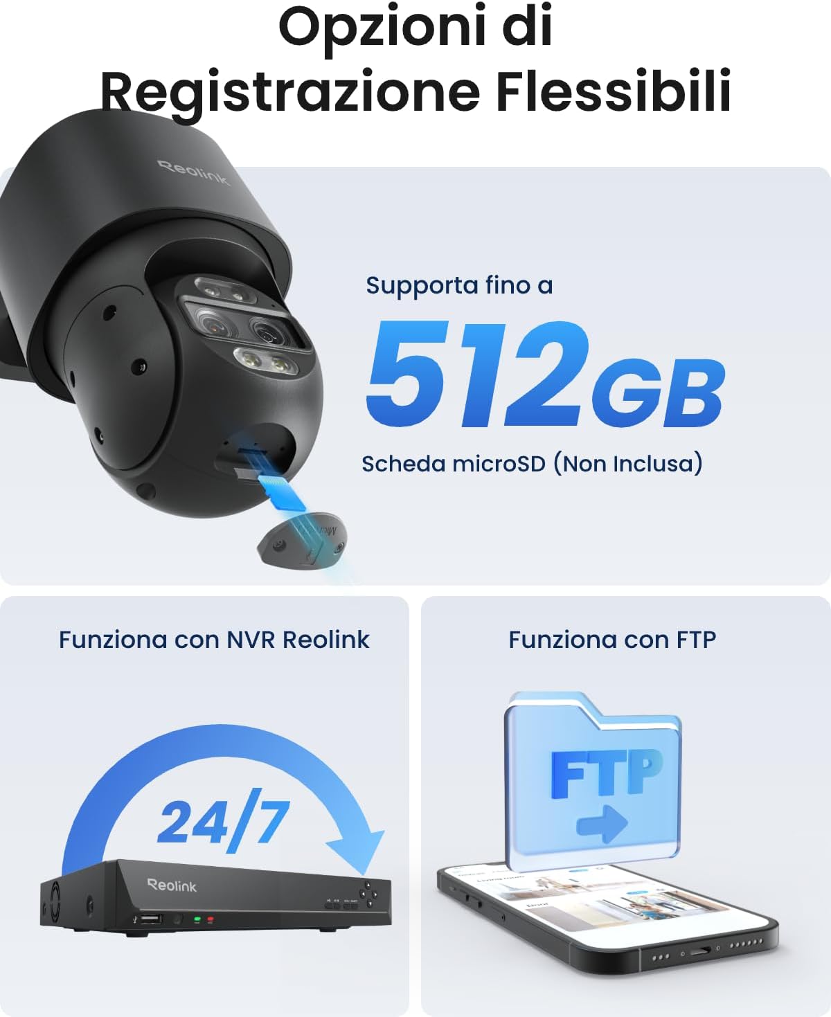 Thumbnail 5 de Reolink PoE 4K PTZ: Telecamera Esterno a Doppio Obiettivo con Rilevamento Avanzato e Visione Notturna a Colori