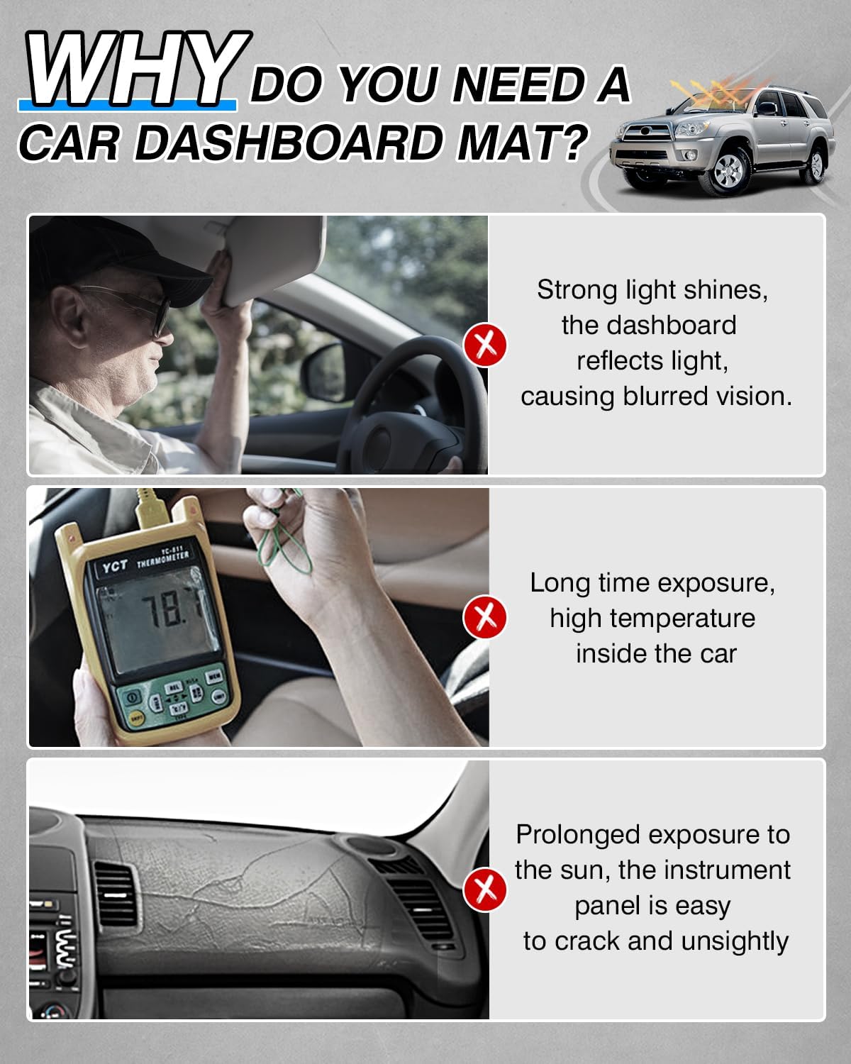 Thumbnail 1 de Cartist Dash Cover for Toyota 4Runner (2003–2009) — Non-Slip Carpet Sunshield & UV Shield