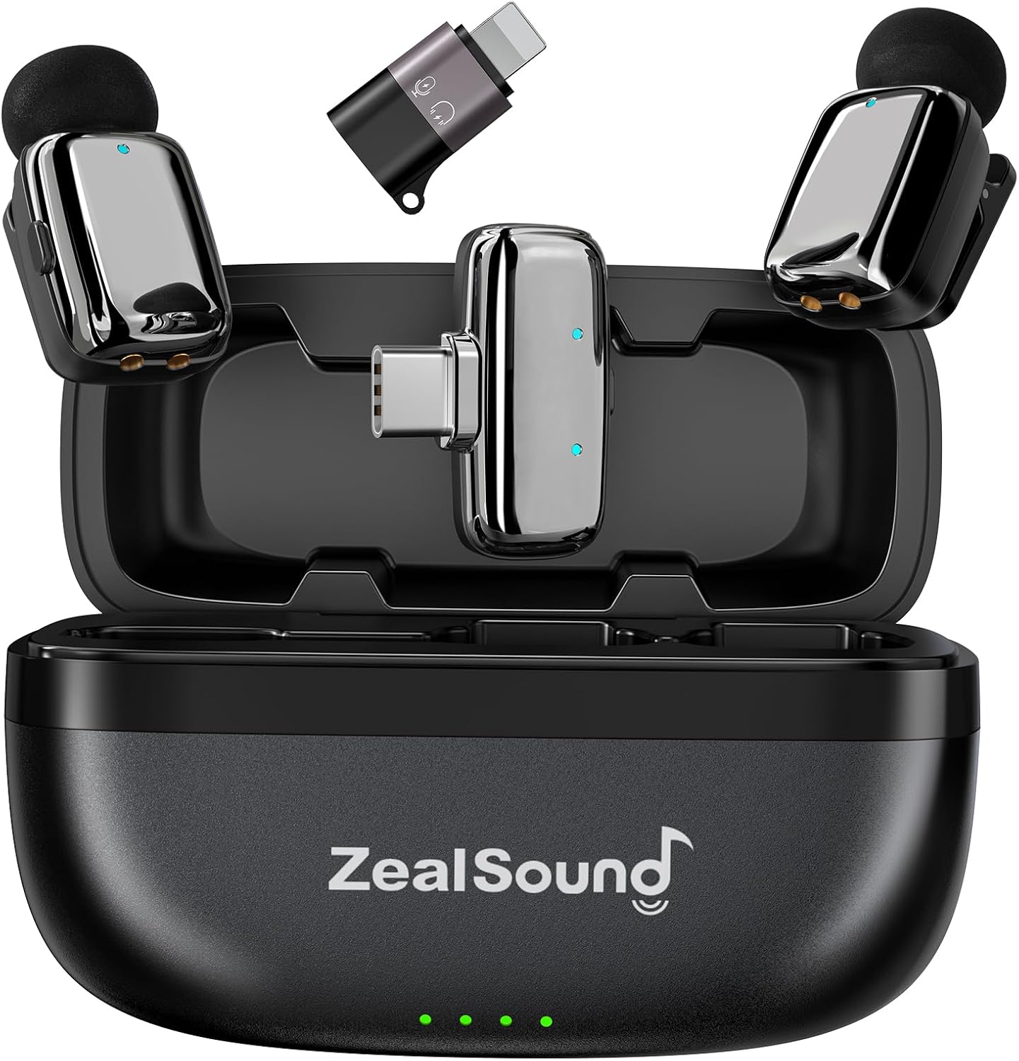 Detalle de ZealSound M6 Mini Wireless Lavalier Microphone with Dual Mics and Noise Reduction