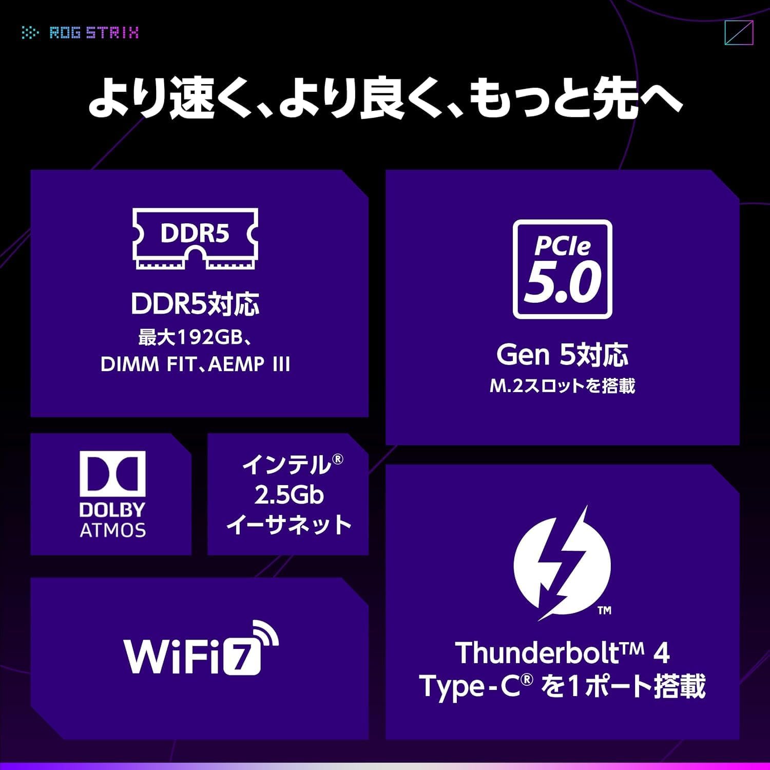 Thumbnail 6 de ASUS ROG STRIX B860-G GAMING WIFI micro-ATXマザーボード、LGA1851・DDR5・Wi-Fi 7対応