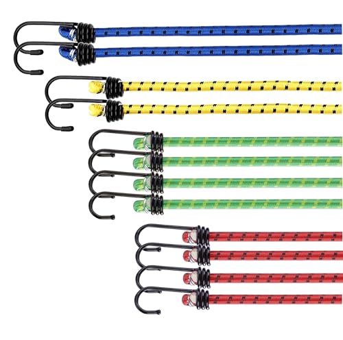 Detalle de repairr 10x Allzweck Expander mit Haken – Extra Starke Gepäckspanner, Set 88/59/46/38 cm