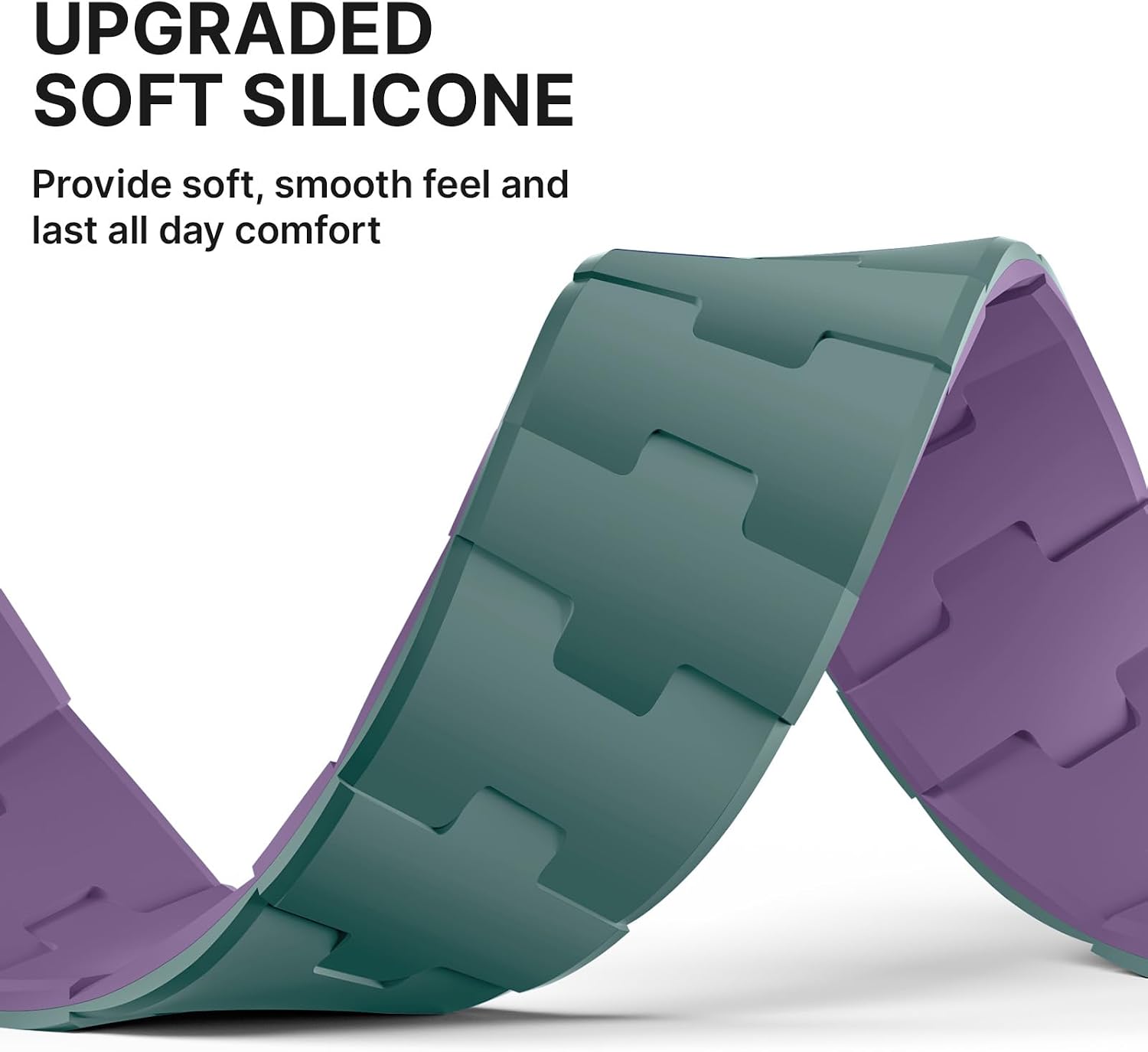 Detalle 2 de Bandletic Dual-Sided Reversible Magnetic Strap for Apple Watch: Soft Silicone, 4 Styles in 1
