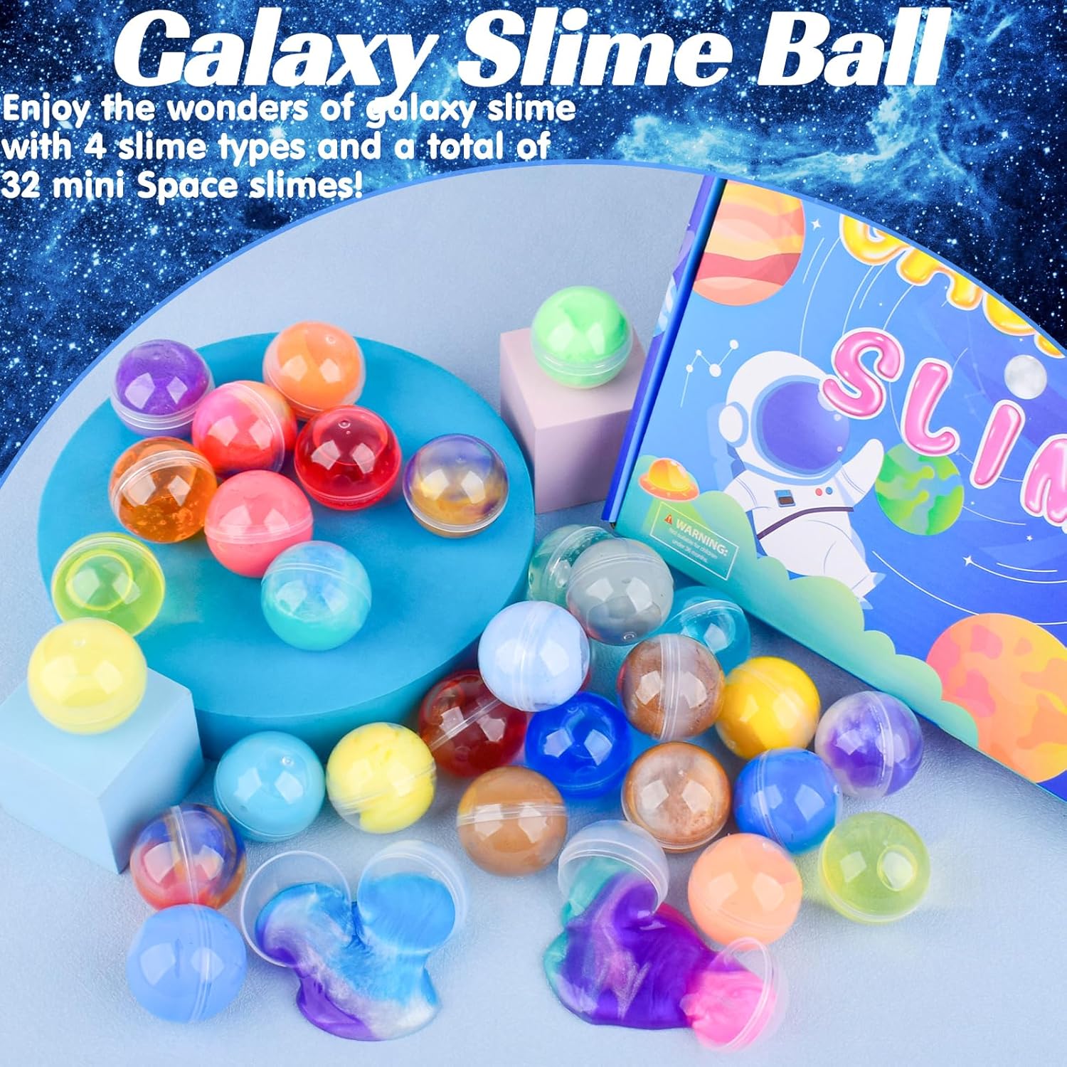Thumbnail 2 de 32 Pack Galaxy Slime Ball slime party favours – super soft, stretchy and non-sticky