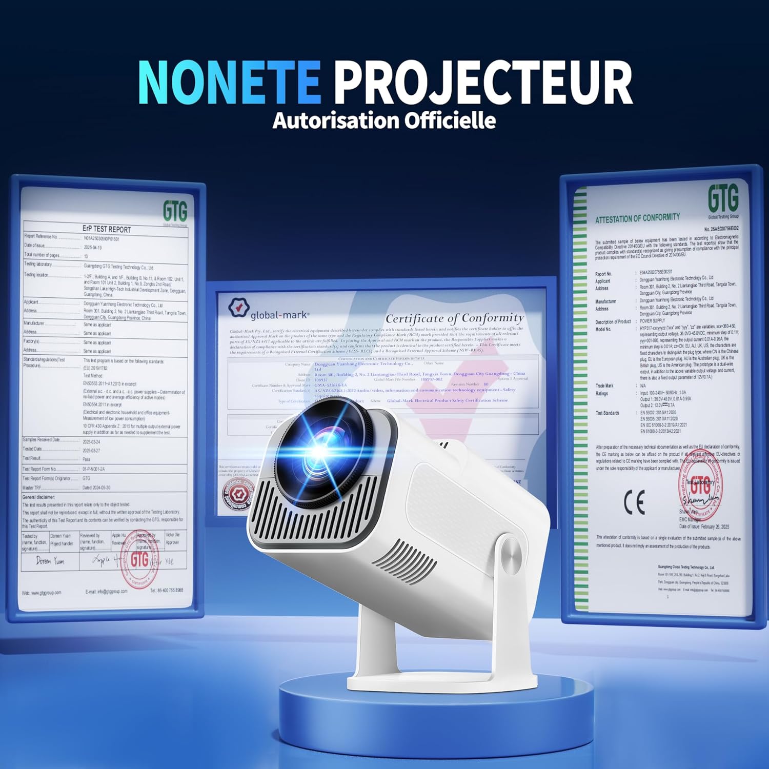 Thumbnail 4 de [App intégrée] Vidéoprojecteur 4K/1080P Upgrade 2026: WiFi 6, Bluetooth 5.2 et correction trapézoïdale