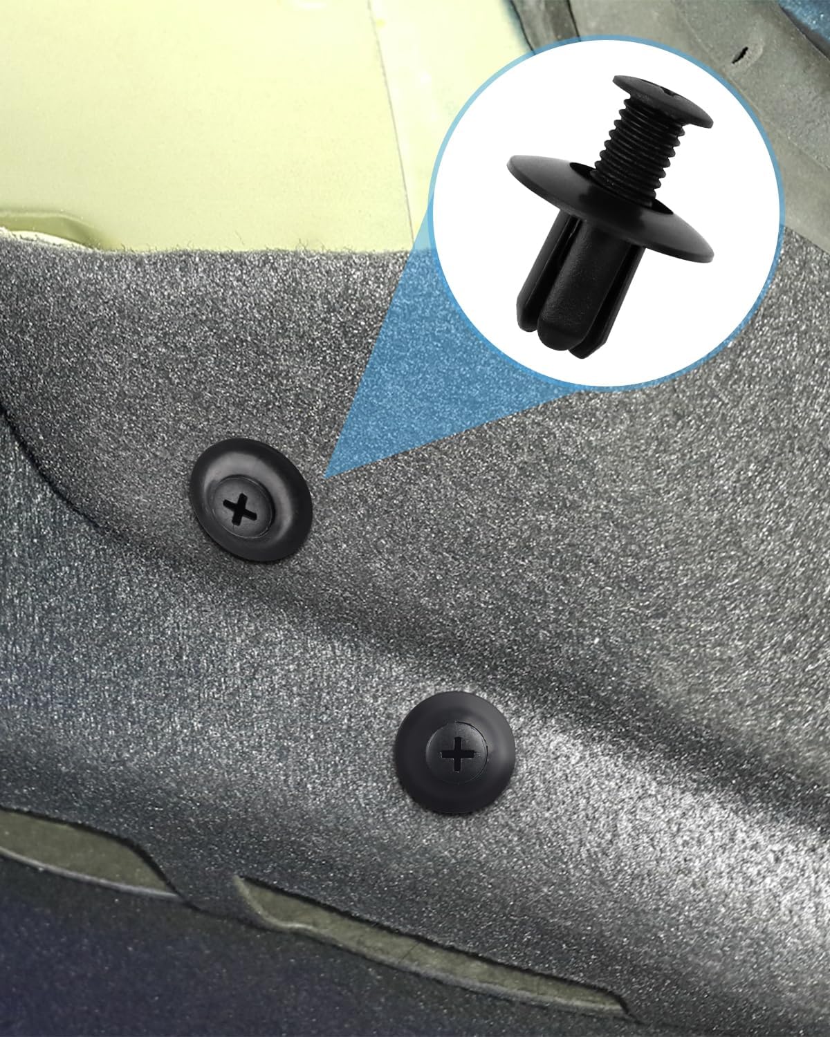 Thumbnail 4 de JatilEr 200 pcs Car Body Trim Clips kit (H55) with nylon push rivets in 6 sizes