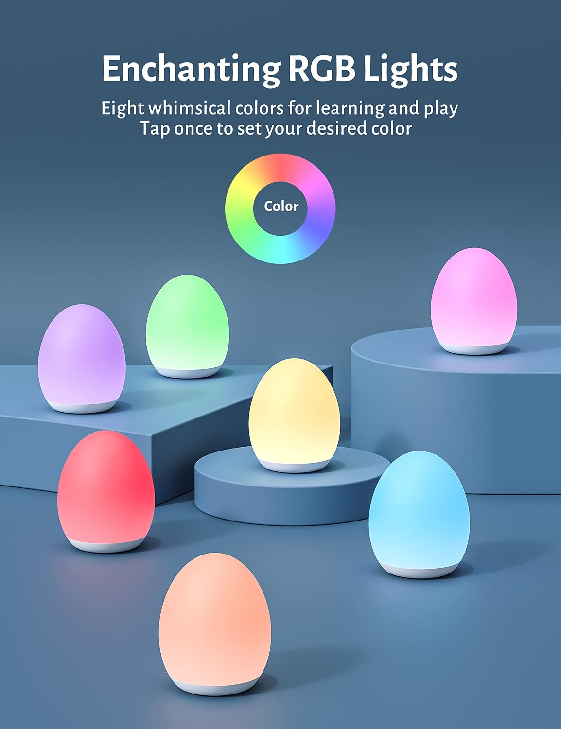 Detalle 2 de JolyWell Kids' Night Light, 7 Colors