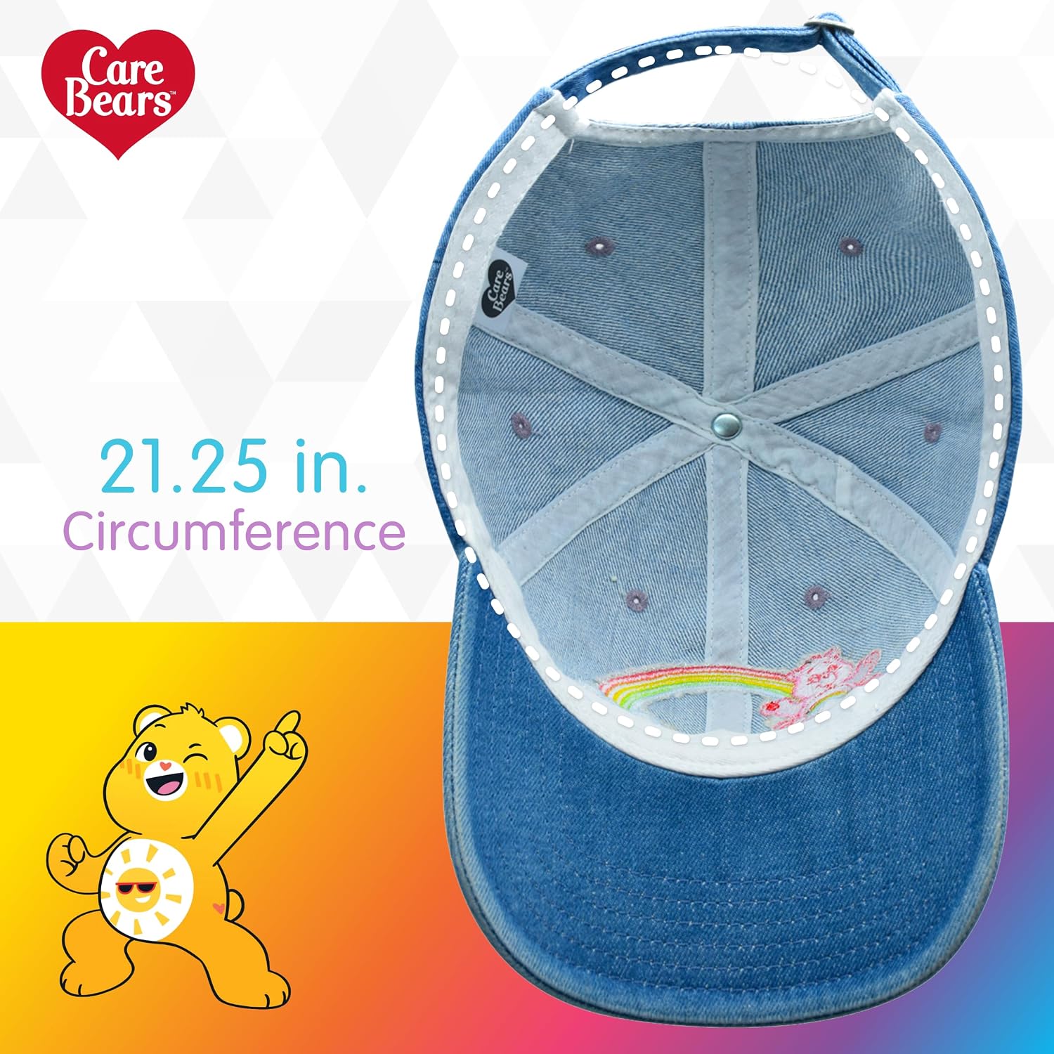 Detalle de Concept One Care Bears Dad Hat – Dream on, casquette baseball adulte bleu clair, brim courbe, taille unique