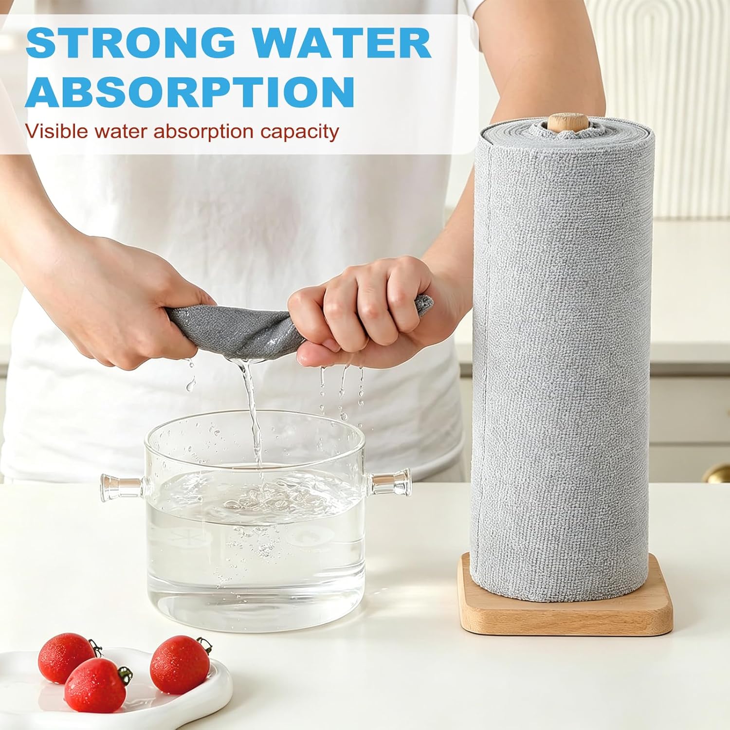 Detalle de Puomue 55 Pack Microfiber Cleaning Cloth Roll, 11x9 Inches, Tear-Away Reusable Towels