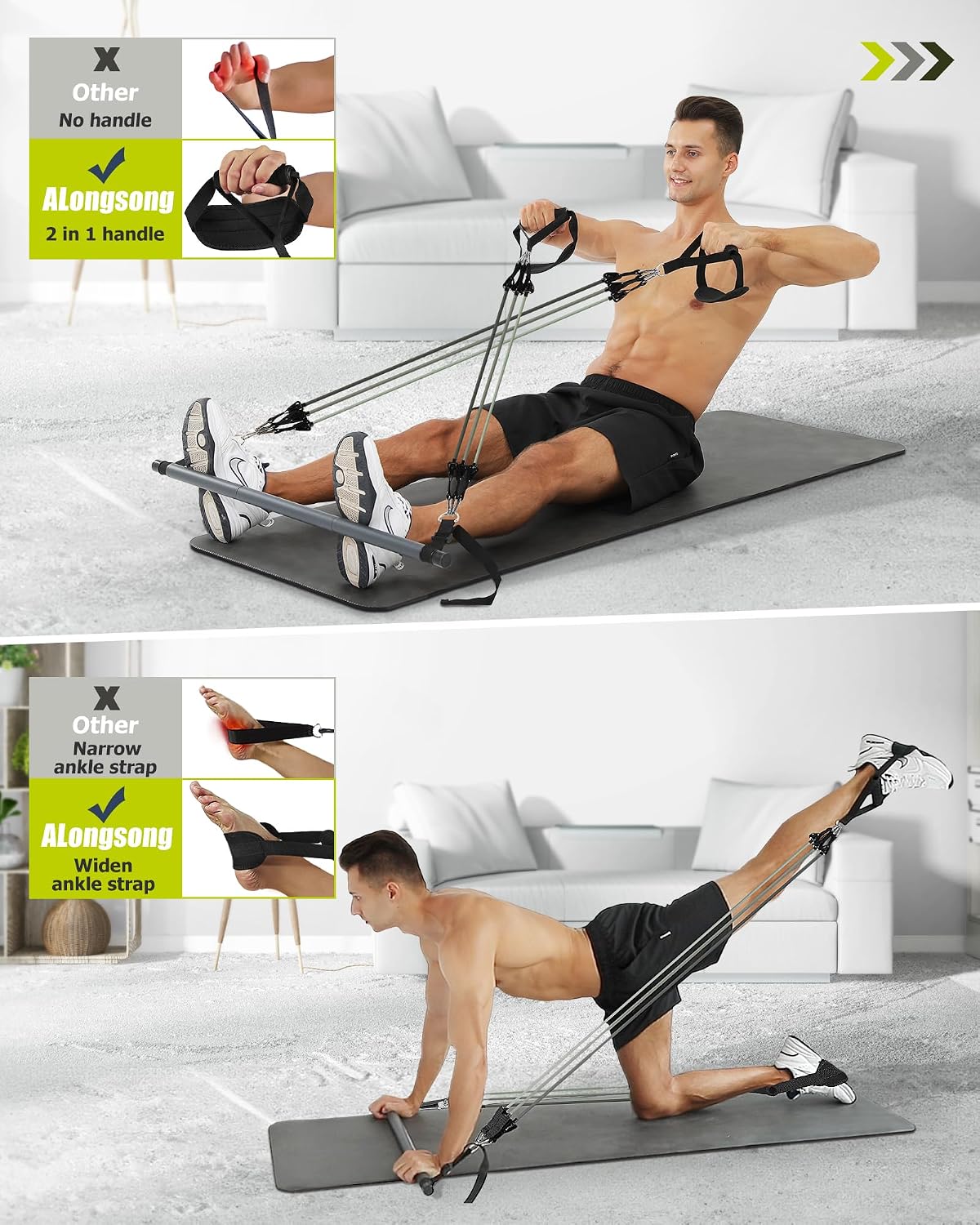 Thumbnail 4 de ALongSong Resistance Band Set with Handle 20-240Lbs 💪