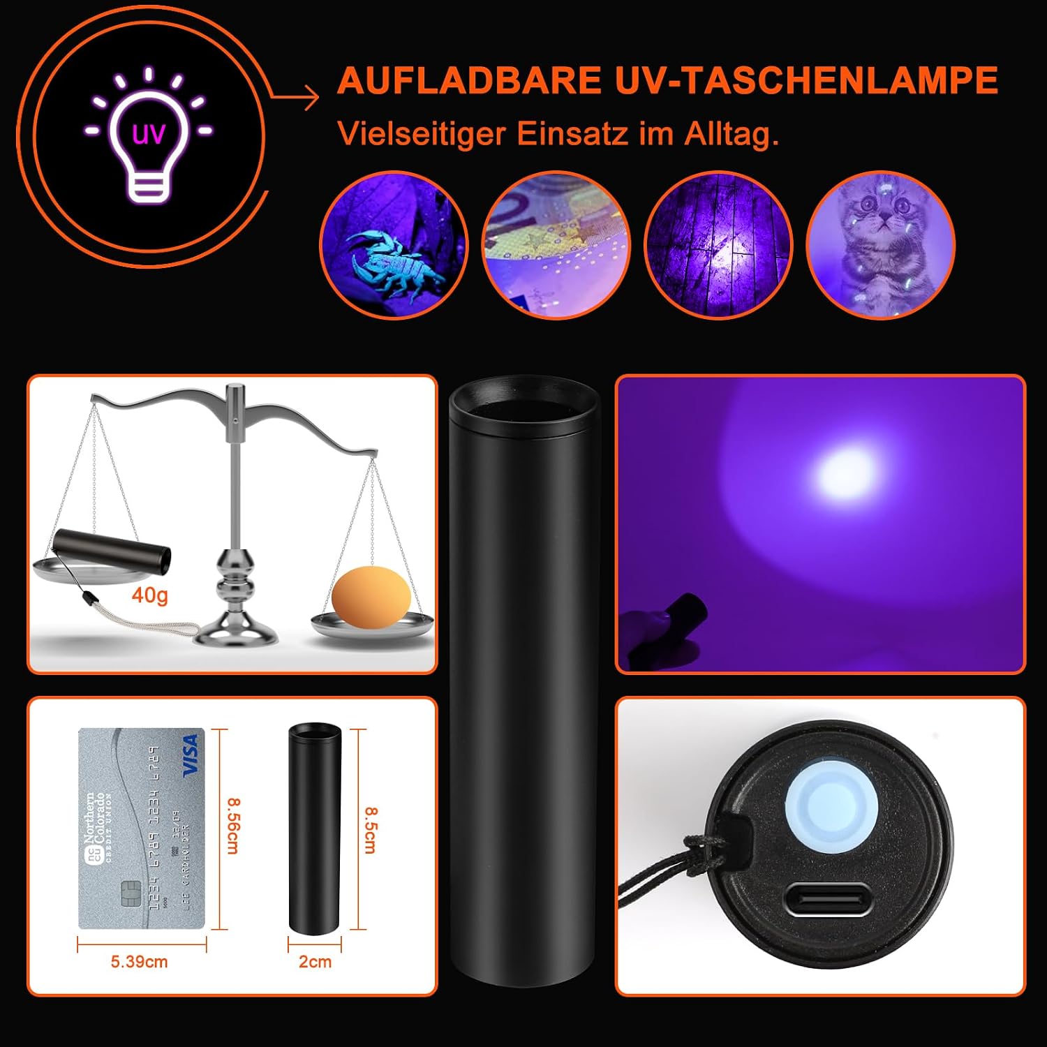 Detalle de Relybo Relybo-A11 led-zaklamp met USB-C, lcd-scherm en instelbare focus