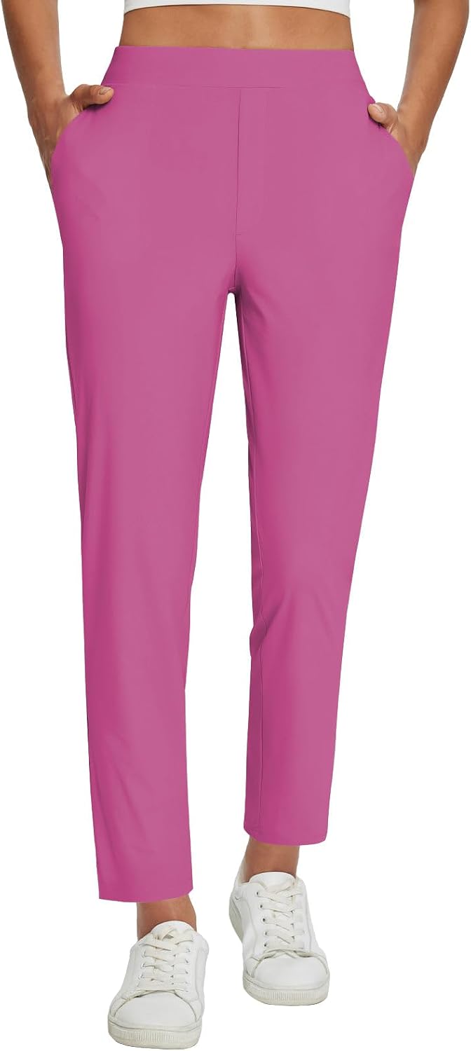 Detalle de baleaf Women's Travel Pants, Lightweight Stretch 7/8 Ankle-Length with Zip Pockets