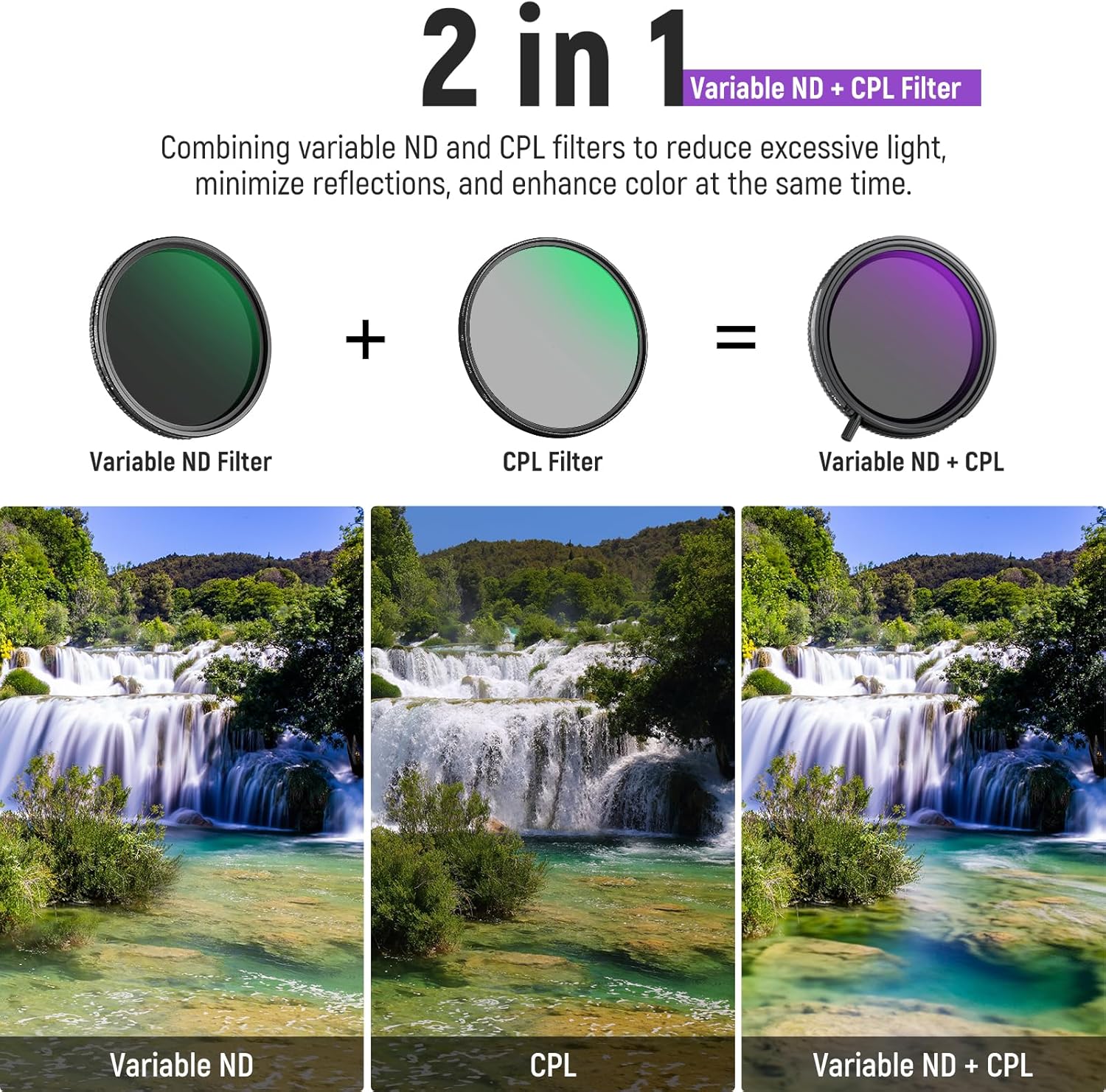 Thumbnail 1 de NEEWER True Colors 58mm Variabler ND2–32 & CPL Magnet-Filterset (2-in-1, einstellbar)
