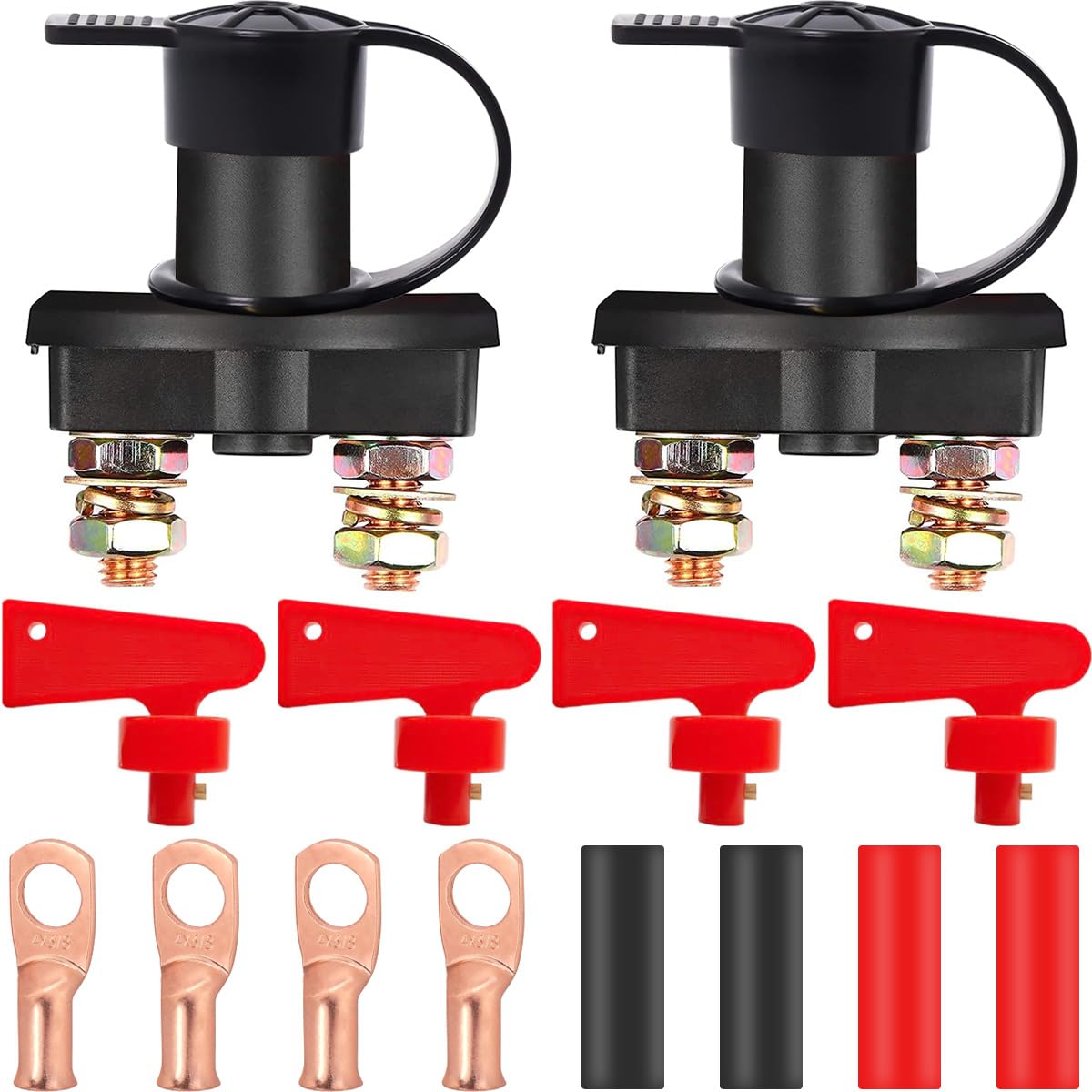 DAOKAI Battery Disconnect Switch with Keys (12V/24V, 200A) – 2 Pack
