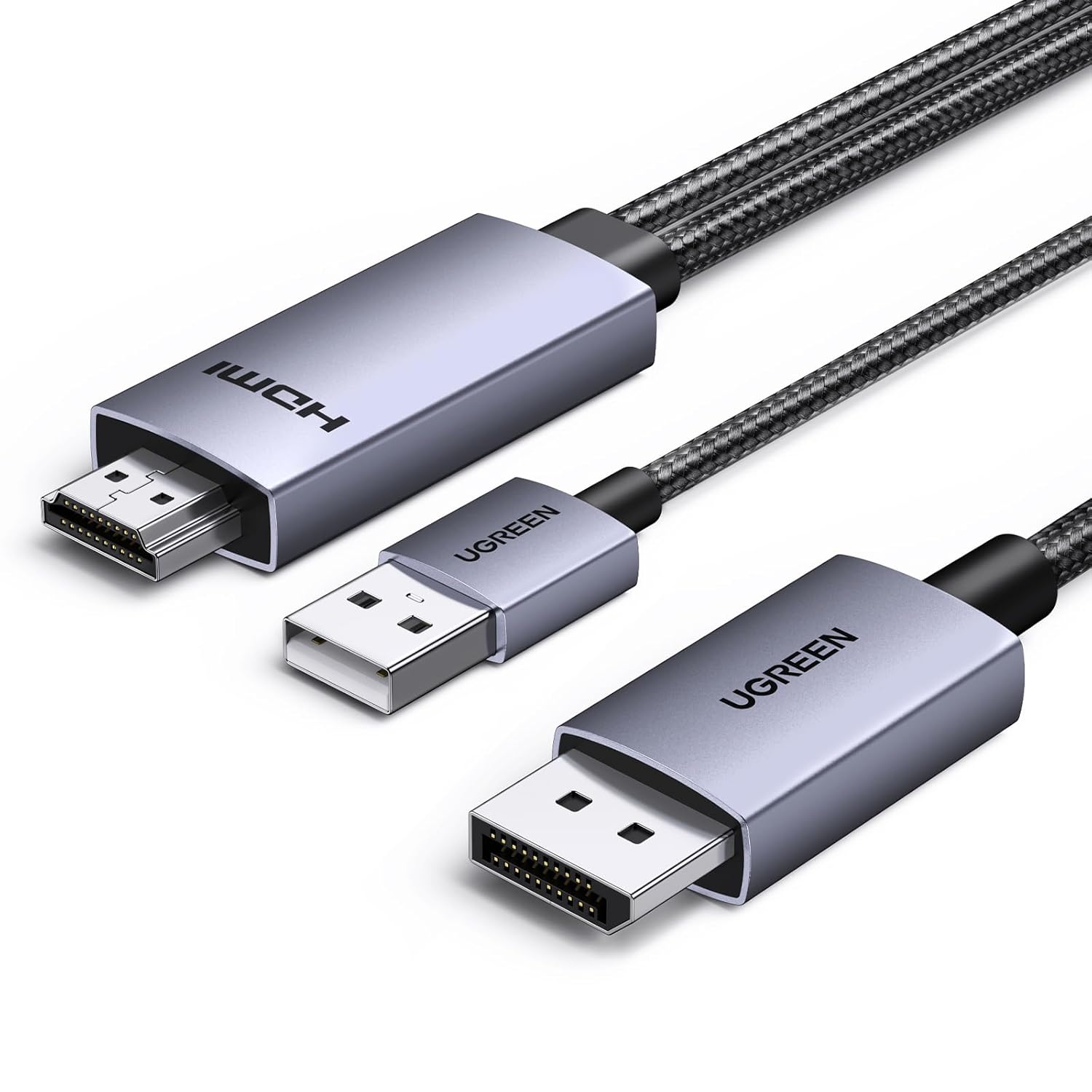 Detalle de UGREEN HDMI to DisplayPort cable 2m for gaming