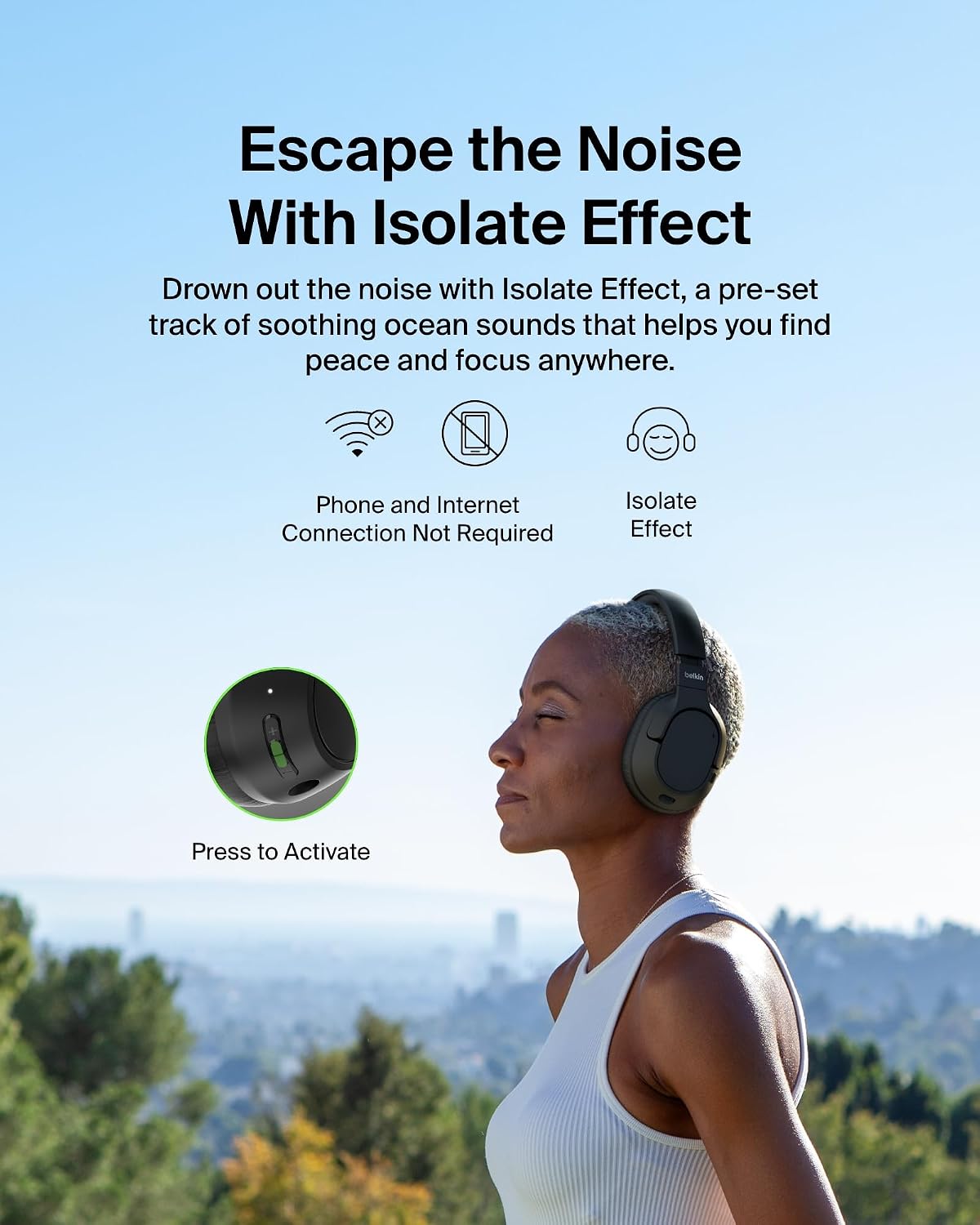 Thumbnail 3 de Belkin SoundForm Isolate Noise Cancelling Headphones
