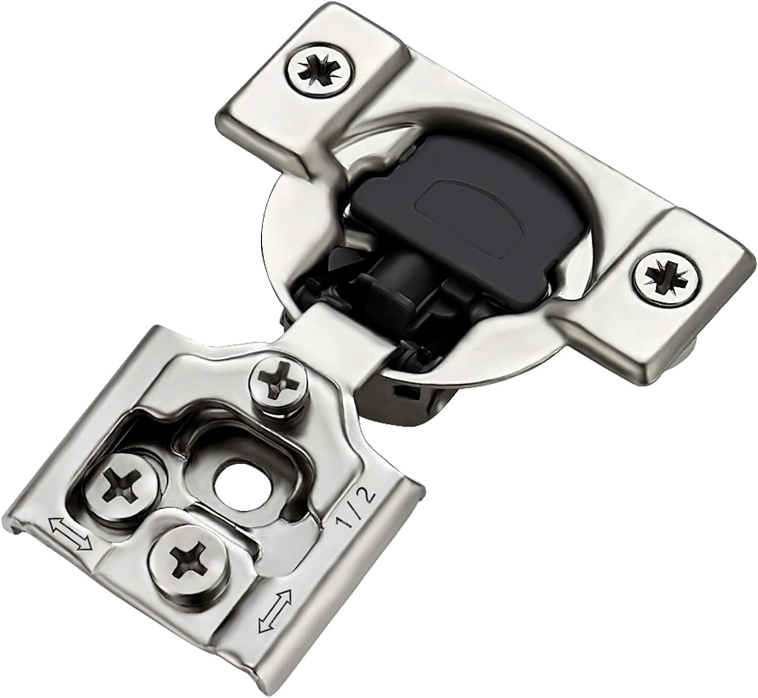 Detalle de Ravinte 60 Pack 1/2 Inch Overlay Soft Close Concealed Cabinet Hinges – Satin Nickel, Heavy-Duty