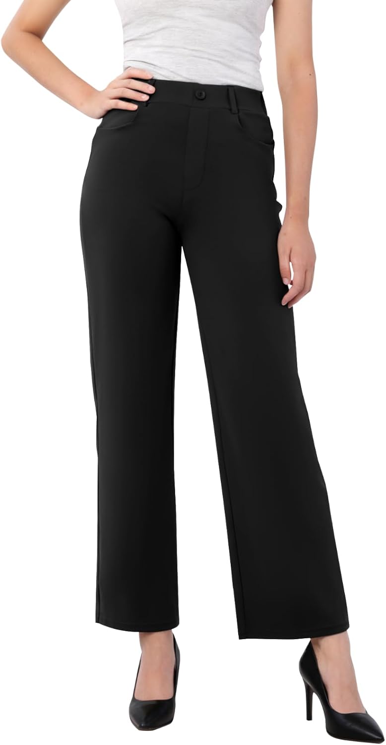 Thumbnail 1 de Glacspyg Damen Freizeithose mit hohem Bund – Straight Business-Casual Stretch mit Taschen