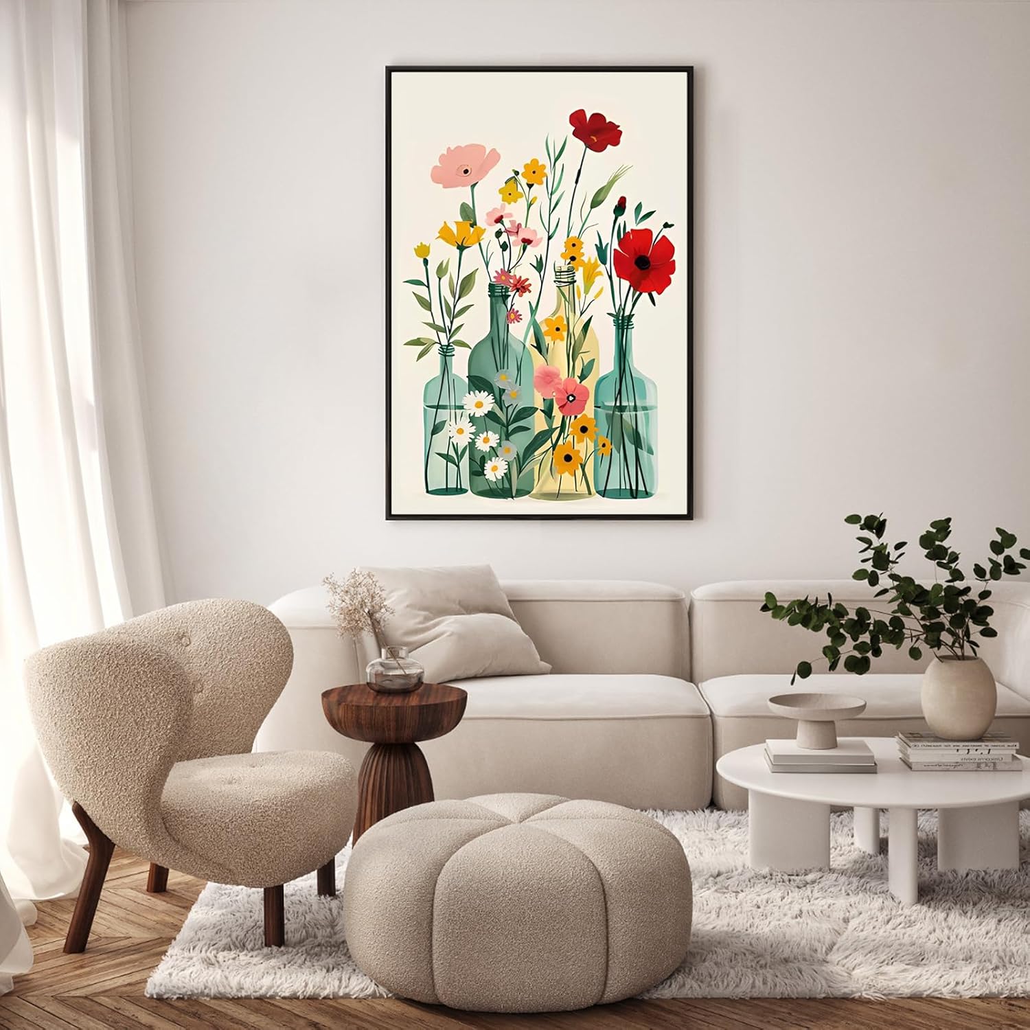 Detalle de GEEHEIY Paint by Numbers for Adults with Frame – Flowers (8 x 12 inch)