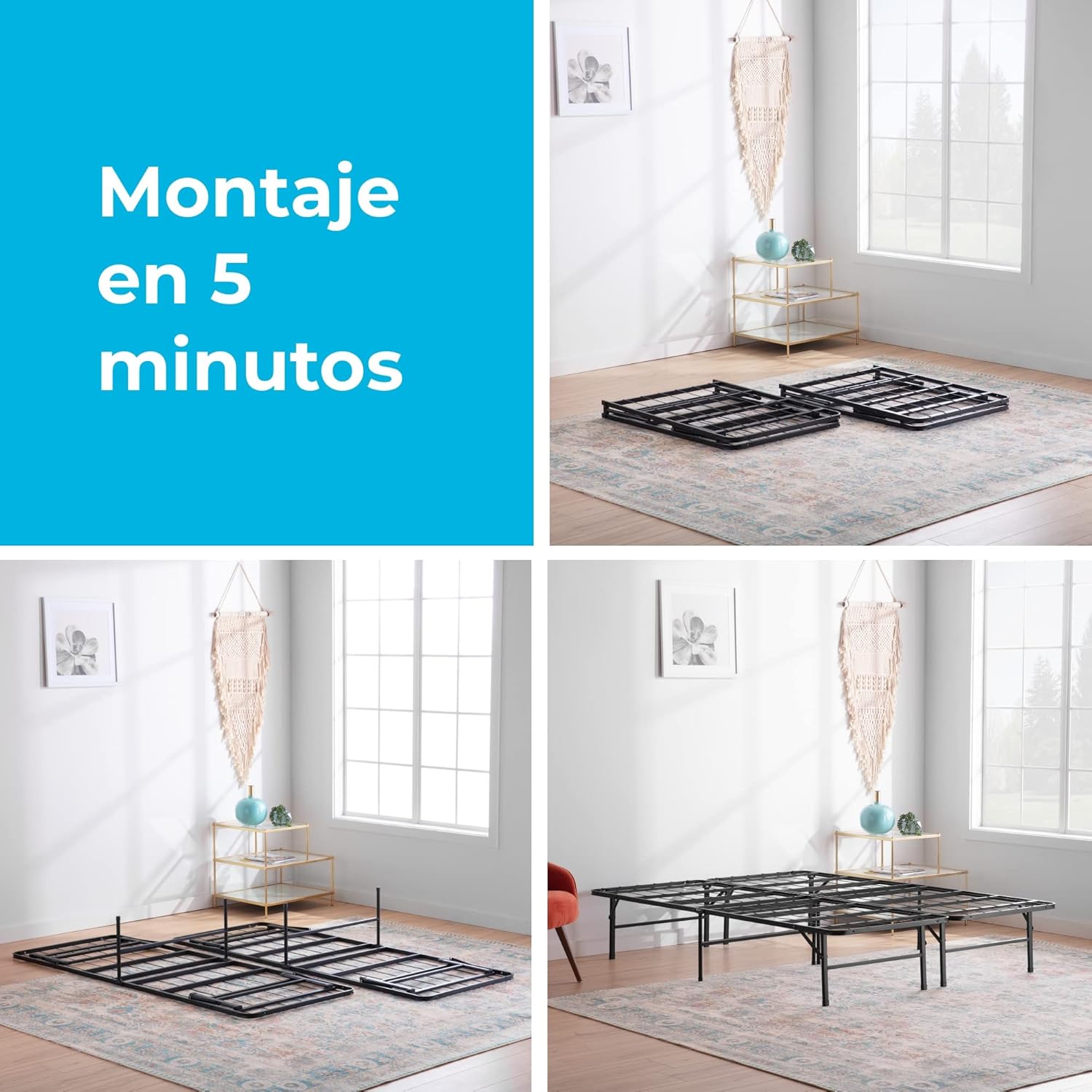 Detalle 2 de Linenspa Cama Plegable de Metal 160x190 cm