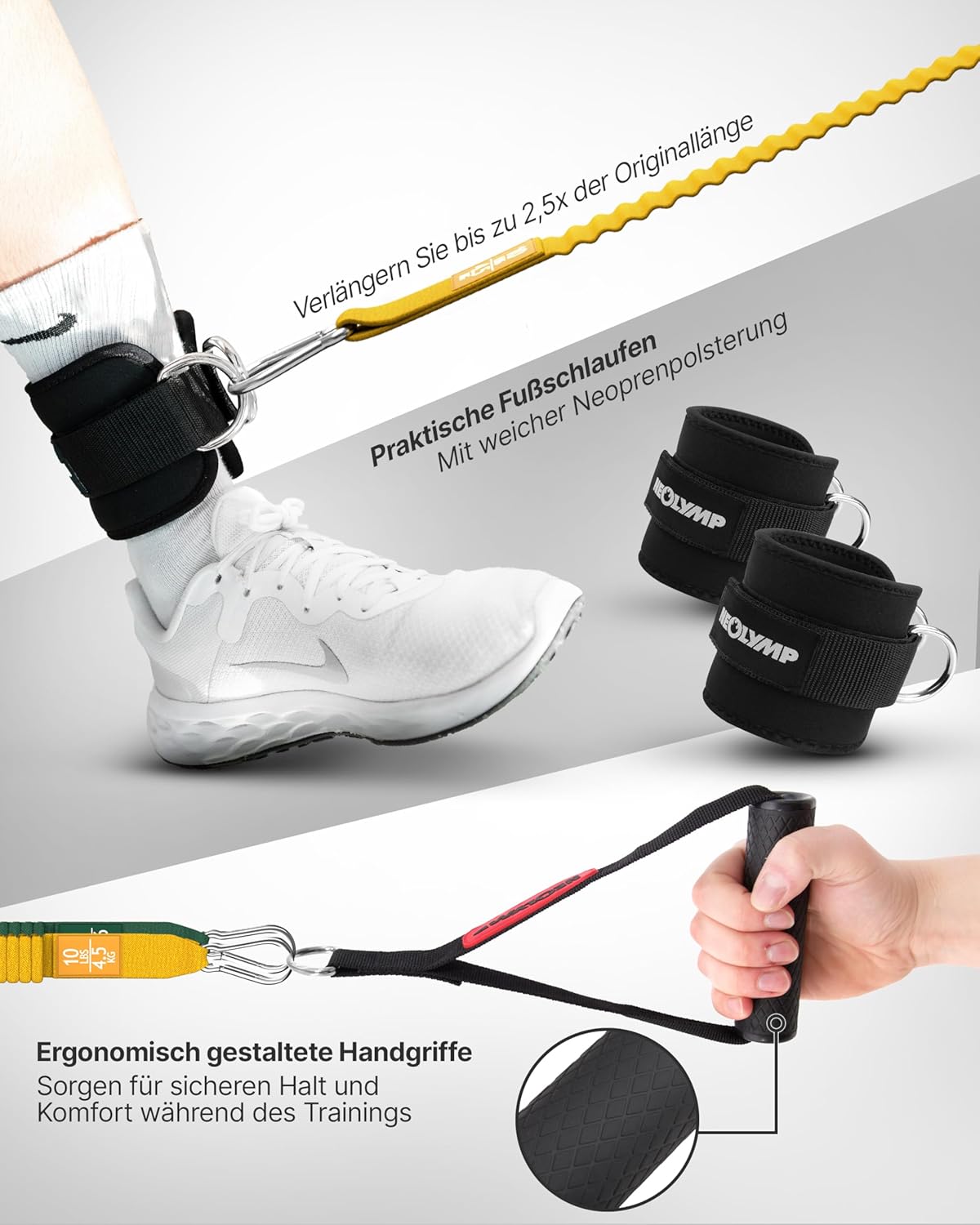 Thumbnail 2 de NEOLYMP Premium Resistance Bands Set mit E-Book – Expander-Set für Ganzkörpertraining mit 5 Widerständen