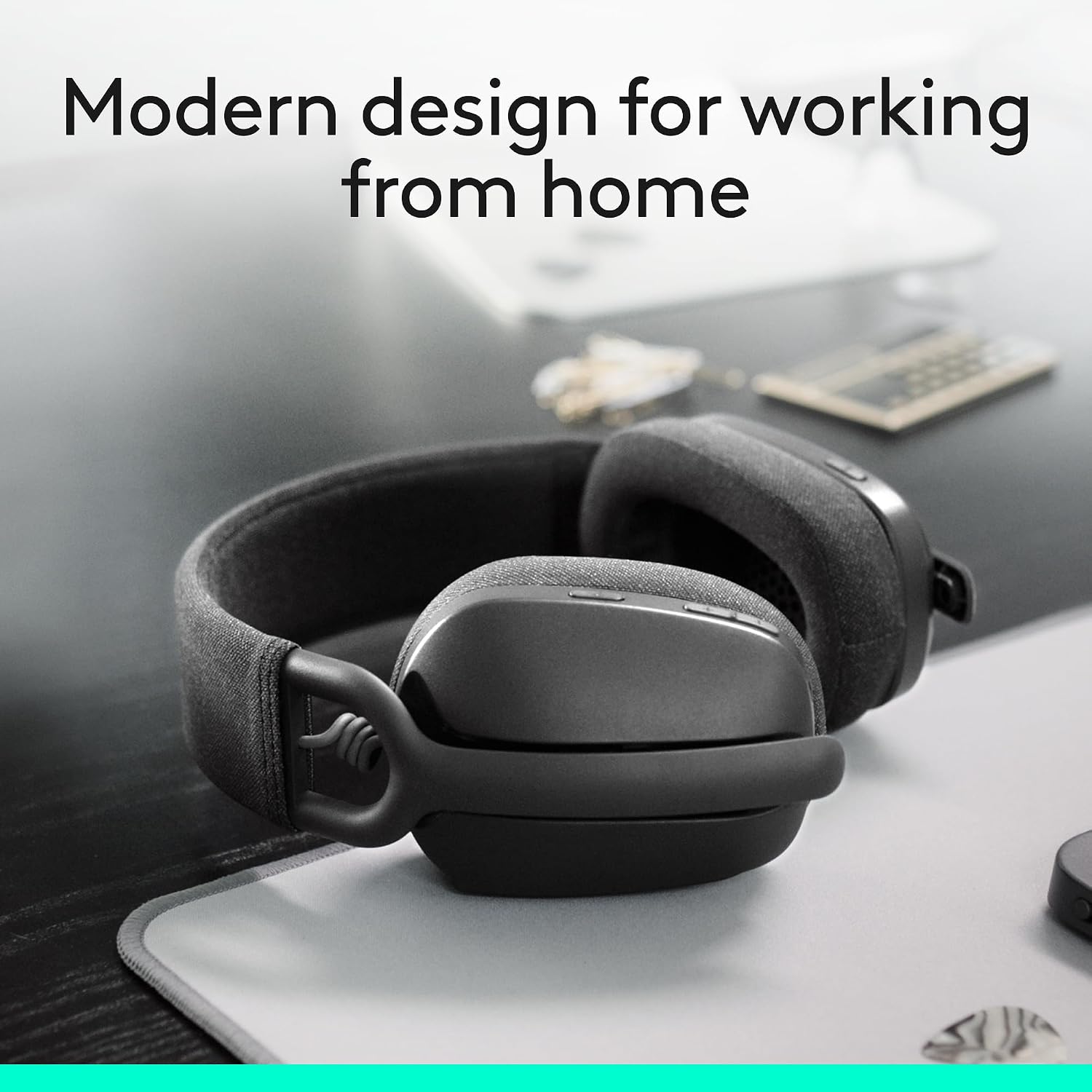 Detalle 2 de Logitech Zone Vibe 100 Wireless Over-Ear Headset, Graphite, Multipoint Bluetooth