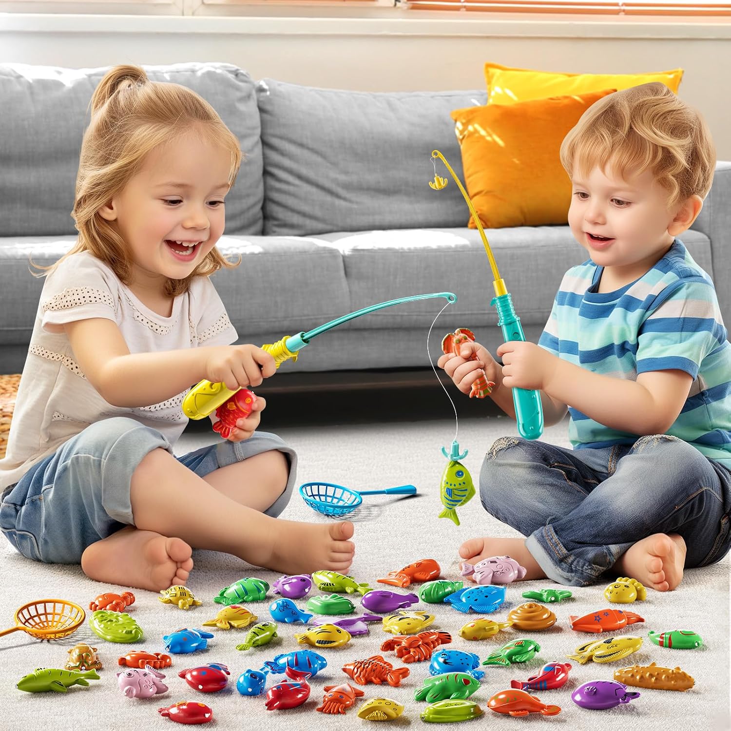 Detalle 2 de JUKUDAHU Magnet Fishing Game for Kids (Ages 3–8): Fun Pool, Bath, and Outdoor Toy Set