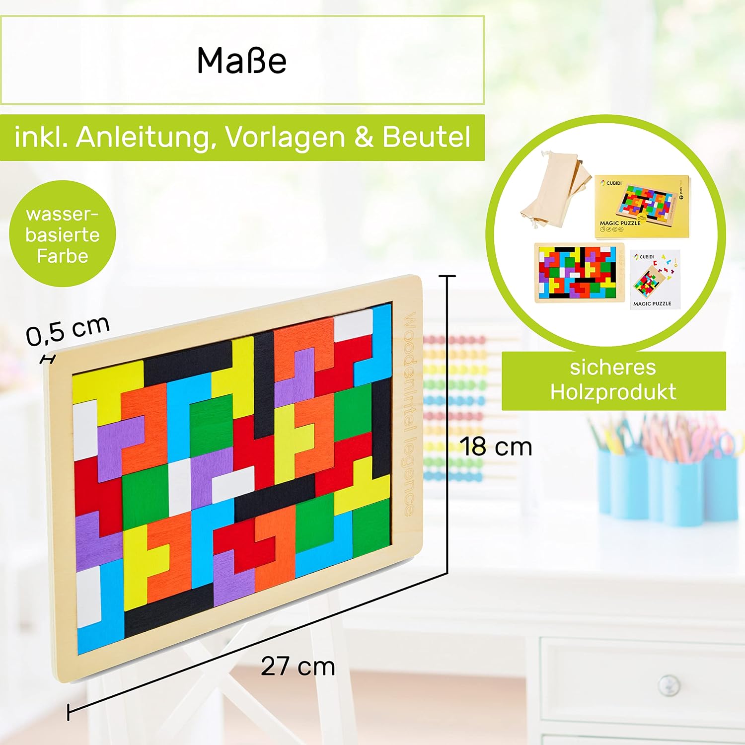 Detalle 2 de CUBIDI Kreatives Montessori Tangram Puzzle 3D