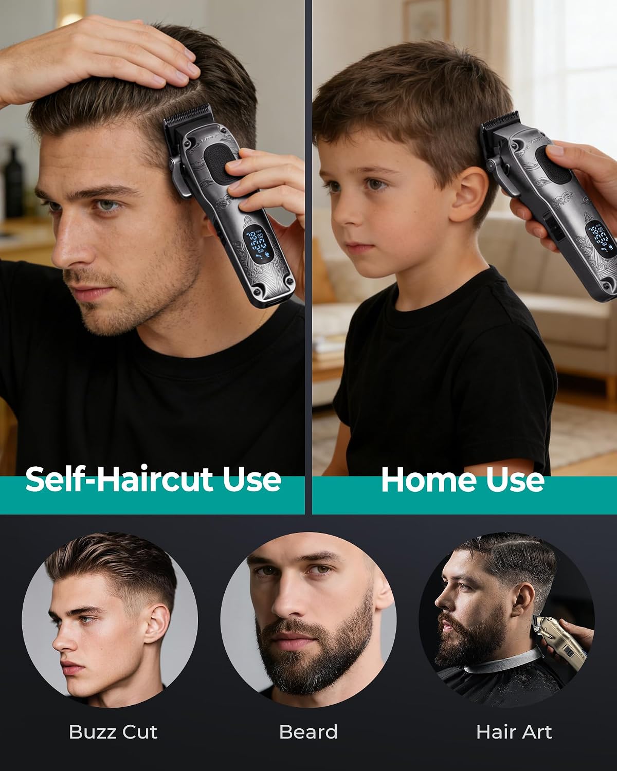 Detalle de VGRPRO Hair Clippers for Men: Pro-Level Cordless & Corded Barber Kit